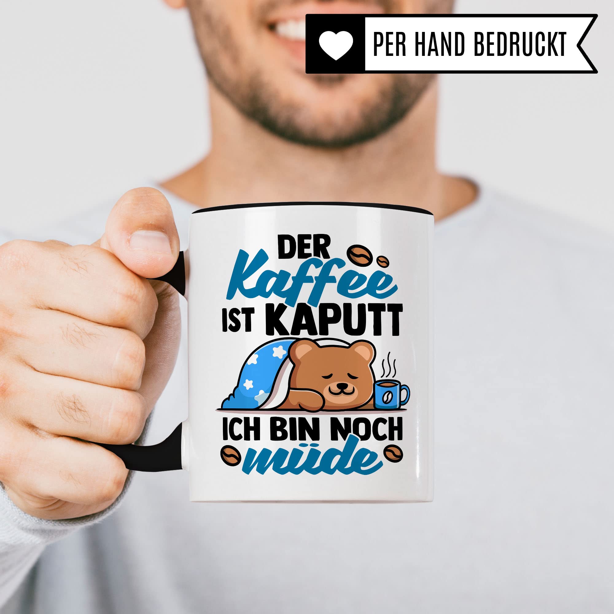 lustige Tasse mit Spruch: Der Kaffee ist kaputt Ich bin noch müde, Geschenk Lehrer Kollegen Büro lustig Sarkasmus sarkastische Spruch Kaffeebecher Kaffee-Liebhaber Morgenmuffel