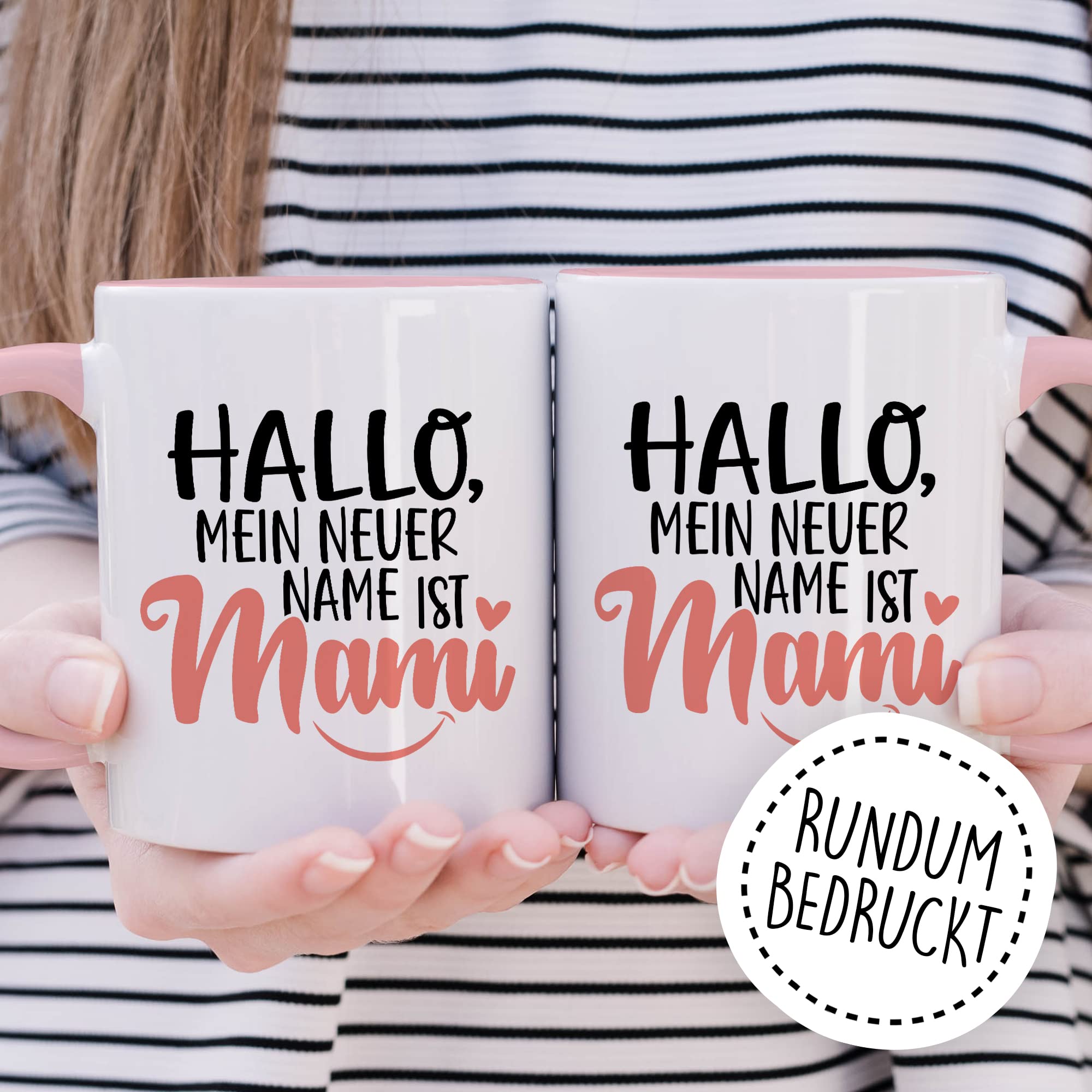 Tasse Mama Geschenk, Hallo mein neuer Name ist Mami Geschenkidee werdende Mutter Kaffeetasse mit Spruch lustig Kaffee-Becher zukünftige Mama frisch Mutter Babyparty