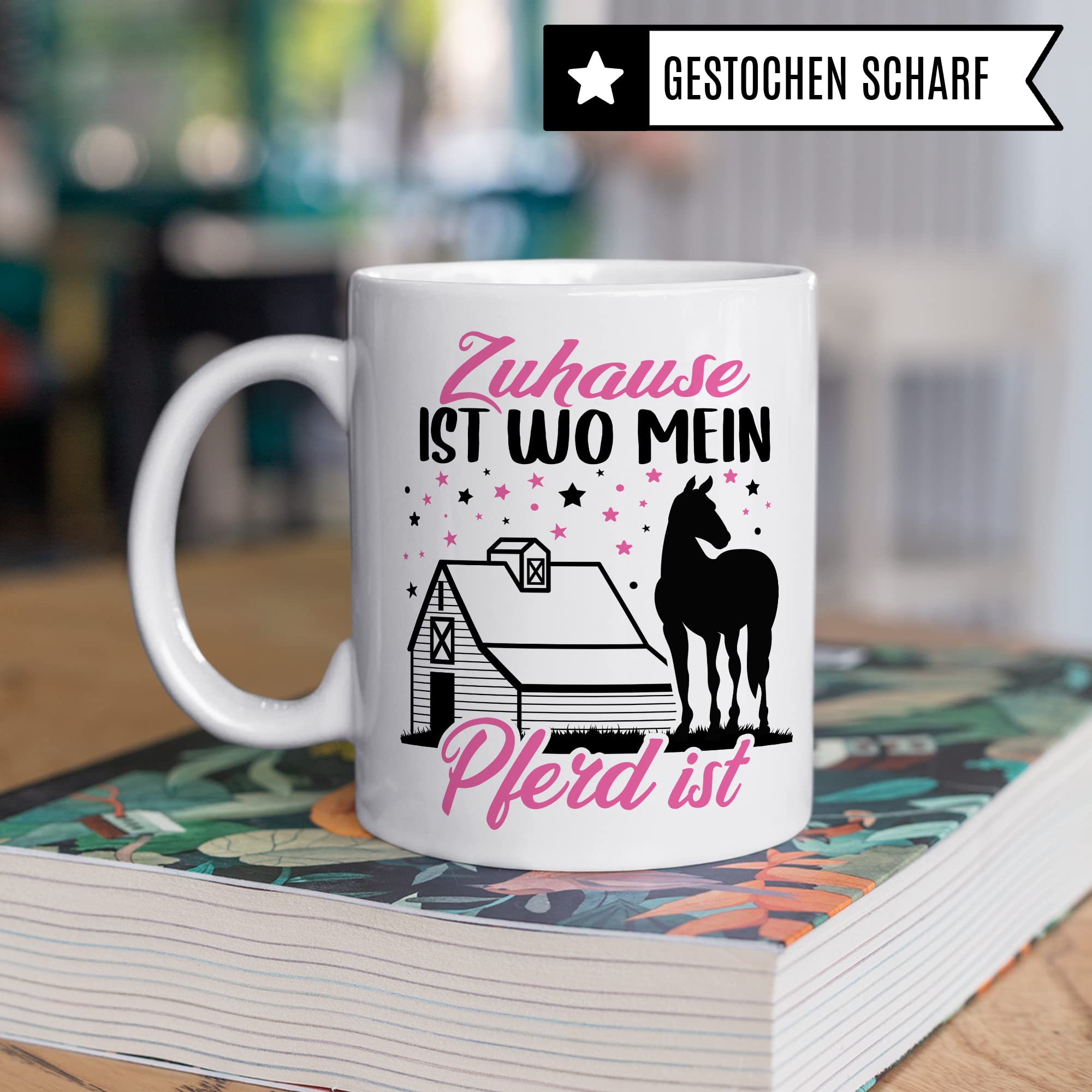 Pferd Tasse Zuhause Stall Pferde Kaffeetasse Reiterin Kaffee-Becher Reiten bester Freund Vierbeiner Teetasse Pferdemädchen Stallmädchen Pferdeliebhaber Geschenk Geschenkidee Reiter