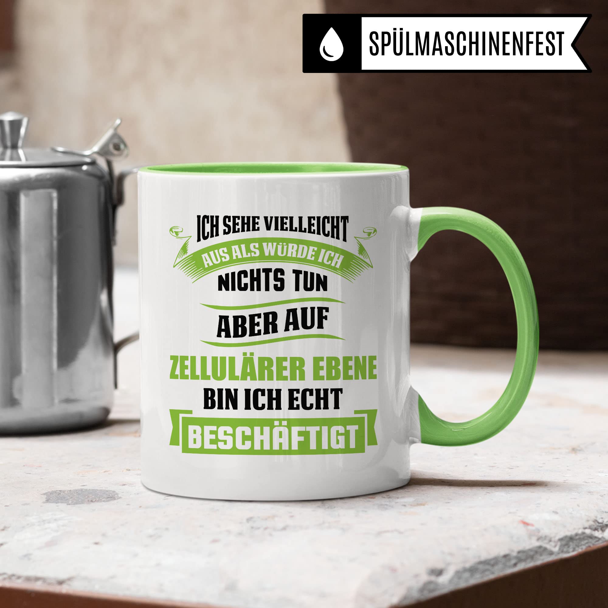 Biologie Tasse Geschenkidee Kaffeetasse Humor Witz Geschenk für Biologielehrer Kaffeebecher Biologe Becher