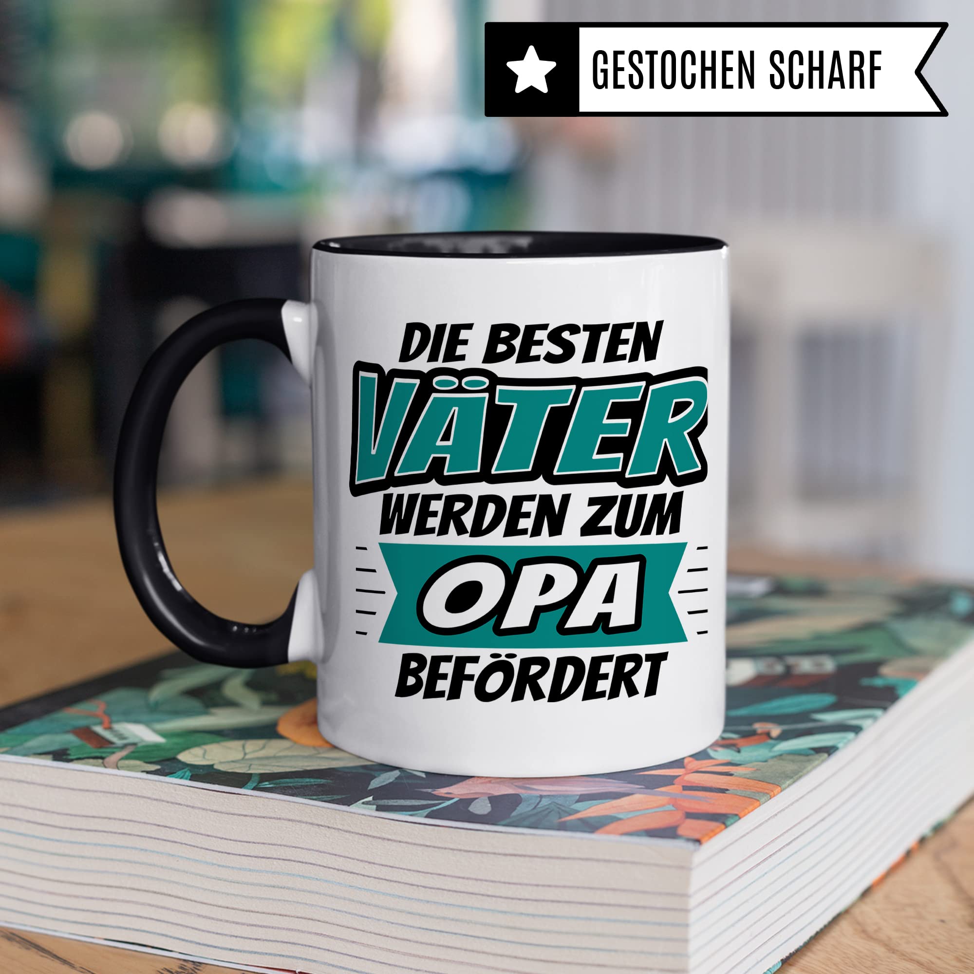 Opa Tasse Die besten Väter werden zum Opa befördert Geschenk Großvater Baby Ankündigung Spruch Enkelkinder schöner Spruch Geschenkidee Enkel Baby Reveal Kaffee-Becher