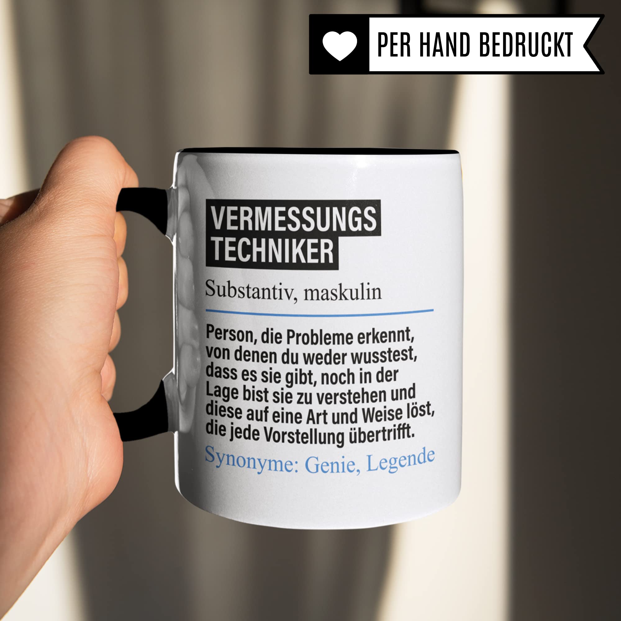 Tasse Vermessungstechniker lustig, Vermessungstechniker Geschenk Beruf, Spruch Kaffeebecher Vermessungstechnik Geschenkidee, Beruf Kaffee-Tasse Teetasse Becher