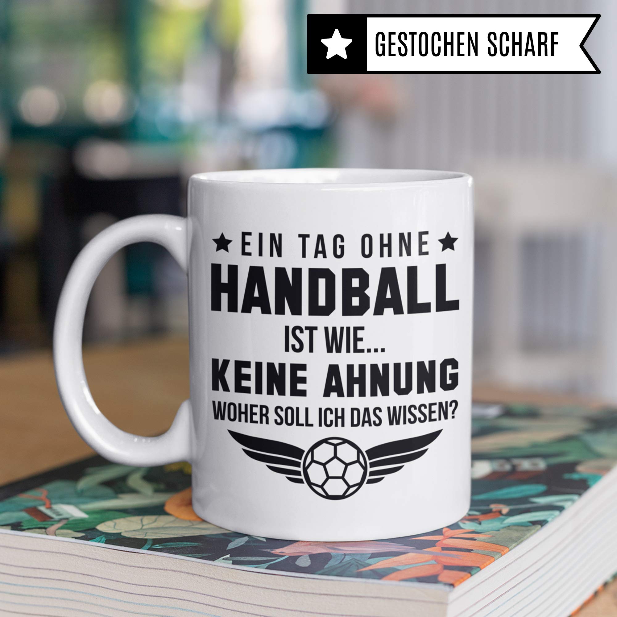 Pagma Druck Handball Tasse Geschenk, Handball Geschenkidee Spruch Becher, Handball Geschenke für Männer, Handballer Handballverein Handballmannschaft Motiv