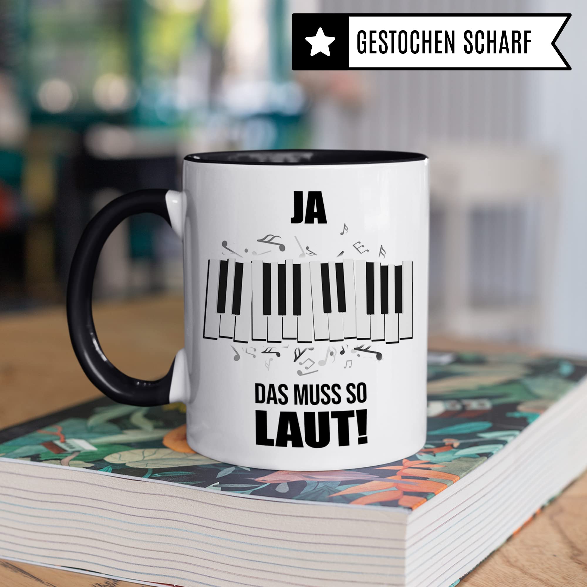 Klavier Tasse - Musik Geschenk für Pianist Pianistin - Kaffeetasse Musiker Klavierspieler - Instrument Geschenkideen Becher Klavierspielerin Spruch Kaffeebecher