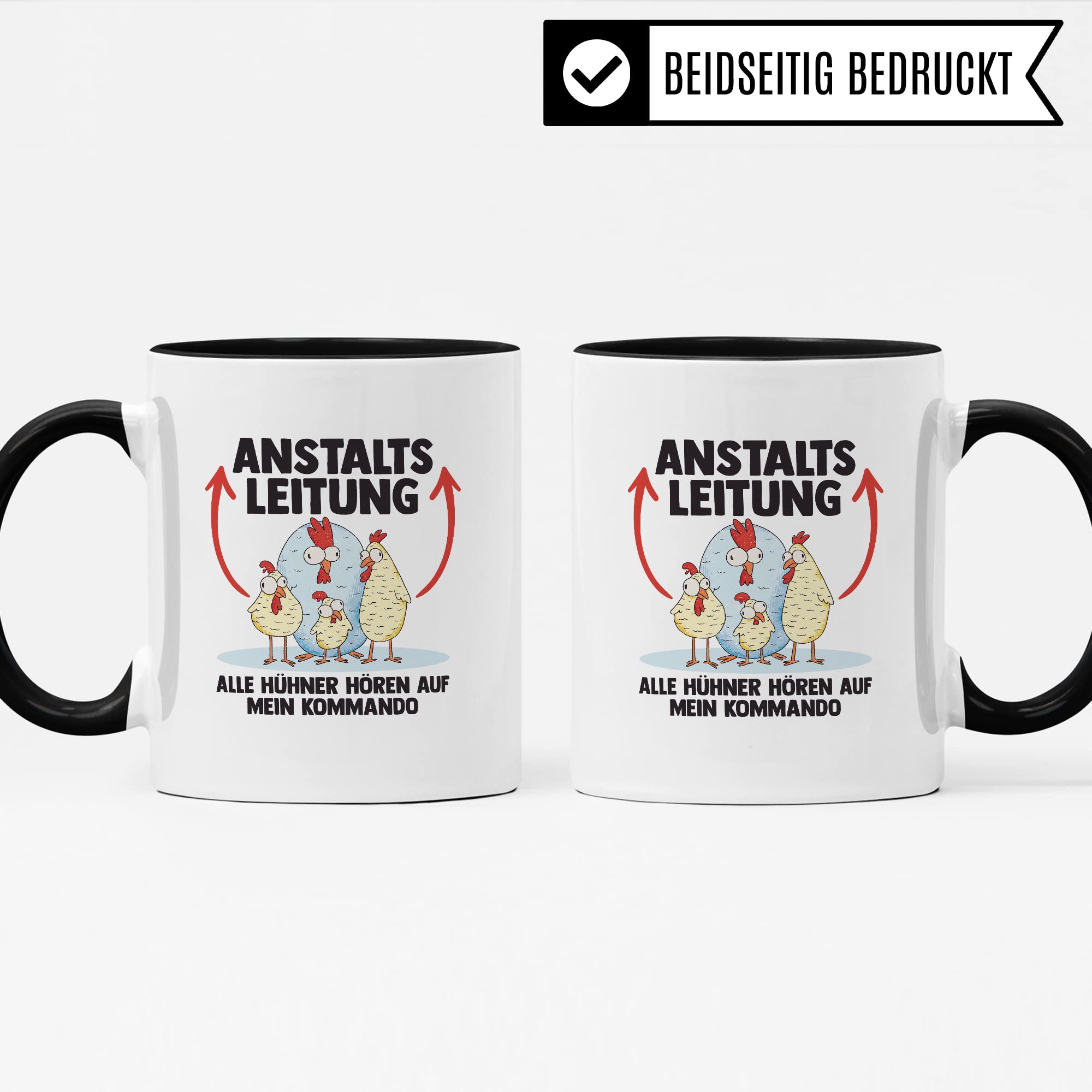 Hühner Tasse Huhn Kaffeetasse Anstaltsleitung Kaffee-Becher Hühnerhalter Geschenk Hühnerbesitzer Geschenkidee Lustig Humor Spruch