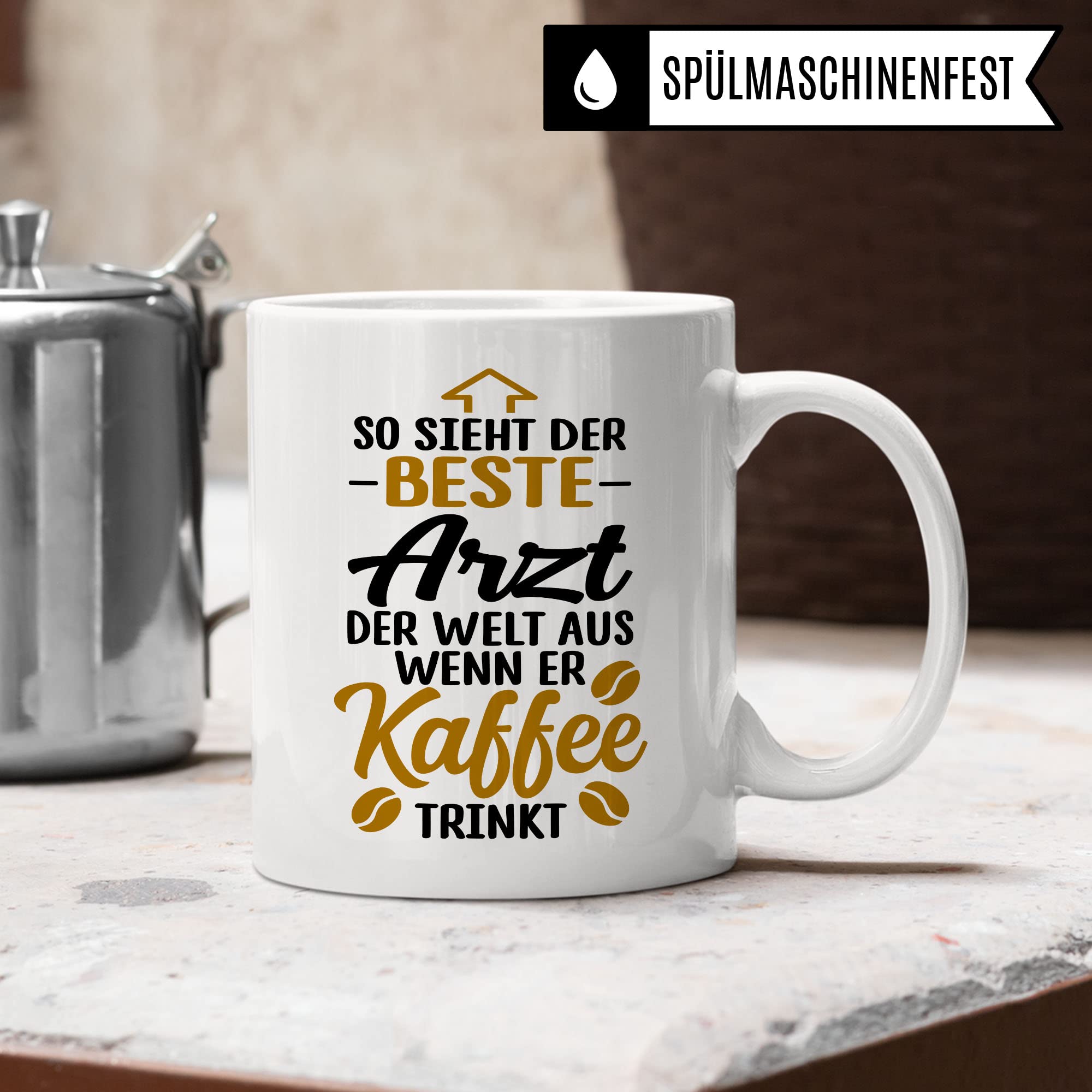 Arzt Tasse, So sieht der beste Arzt der Welt aus wenn er Kaffee trinkt, Arzt Danke Geschenk, Dankeschön Tasse schöner Spruch süßes Motiv Kaffeetasse Berufe Tasse