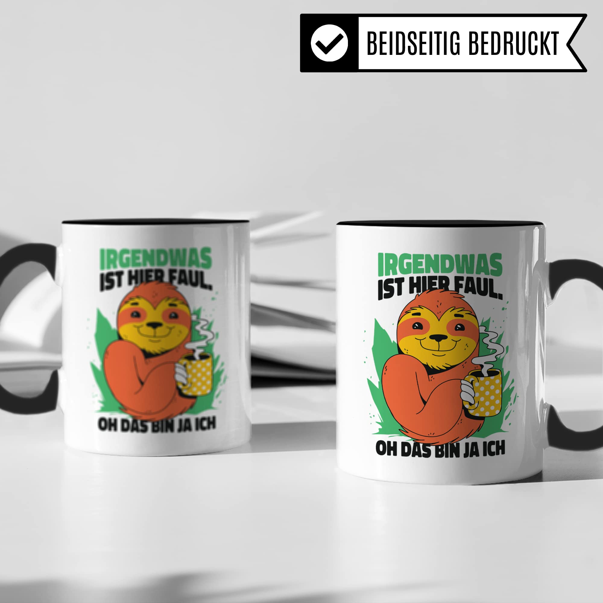 Faultier Tasse mit Spruch lustig, Geschenk witzig Männer Frauen Faulheit Kaffeetasse, Faul Schlafen Morgenmuffel Langschläfer Geschenkidee Kaffee-Becher