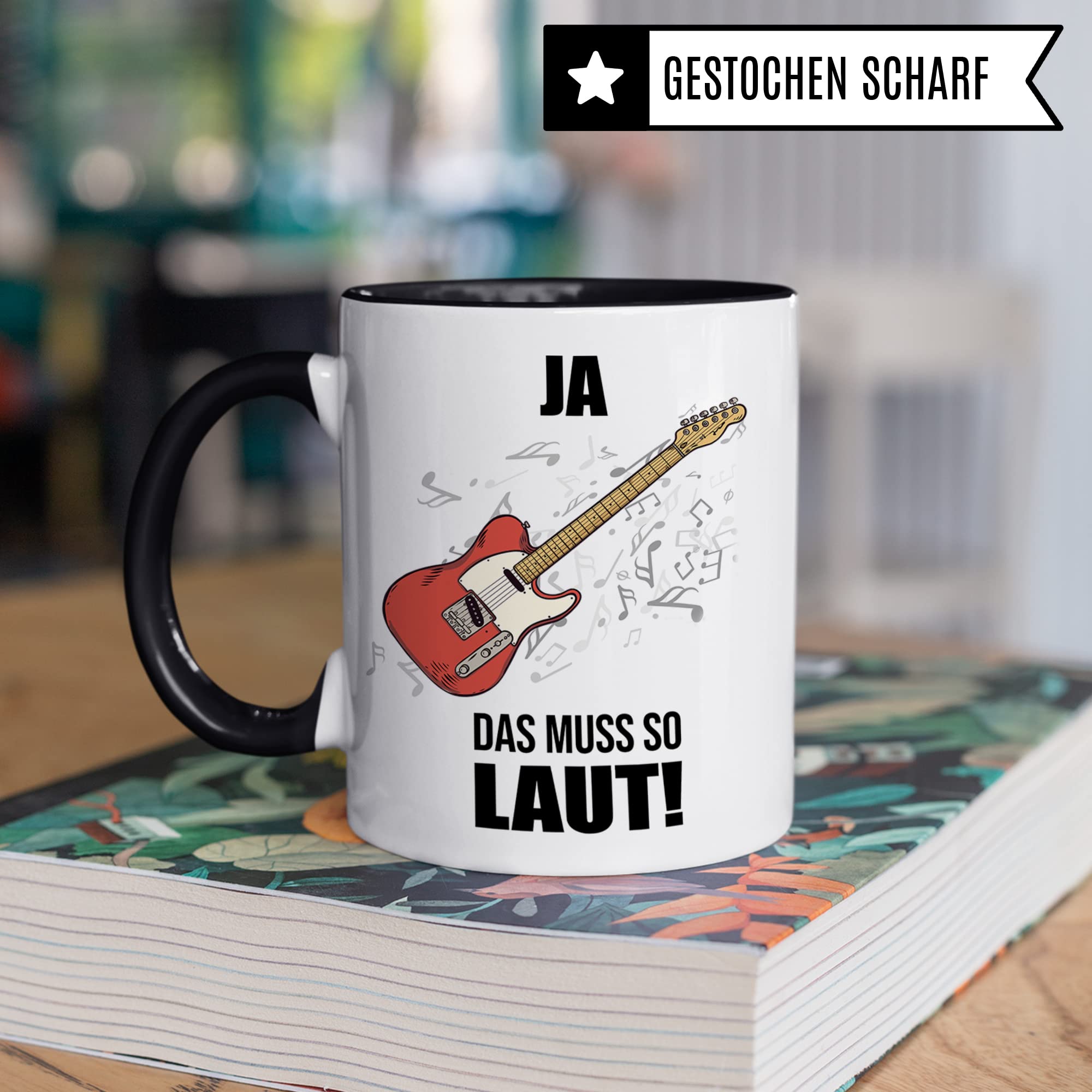 E-Gitarre Tasse, Musik Geschenk für E-Gitarrist E-Gitarristi, Kaffeetasse Musiker E Gitarrenspieler, Instrument Geschenkideen Becher Akustik Klassisch Elektrische Gitarristen Kaffeebecher