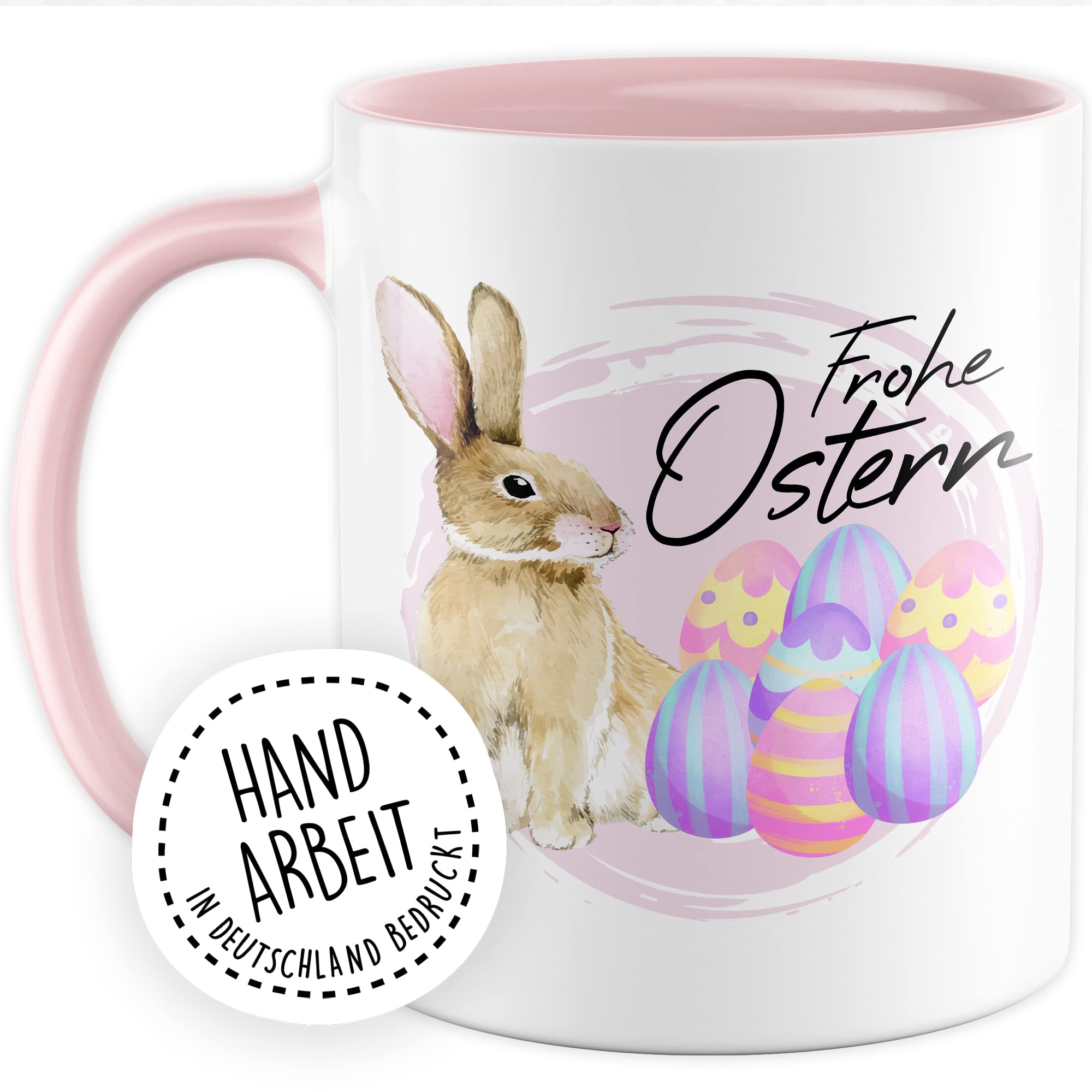 Ostern Tasse Geschenk, Frohe Ostern Geschenkidee Kaffeetasse mit Spruch Ostergeschenk Ostersonntag Kaffee-Becher Teetasse Grüße Mitbringsel