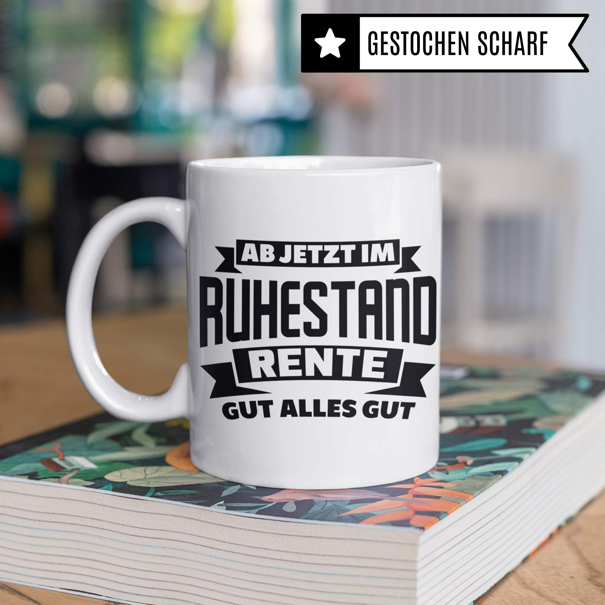 Pagma Druck Ruhestand Tasse, Renteneintritt Geschenk Kaffeetasse, Kaffeebecher Rentenbeginn Pension Rentnerin Spruch, Rentner Geschenke für die Rente Becher Mann & Frau