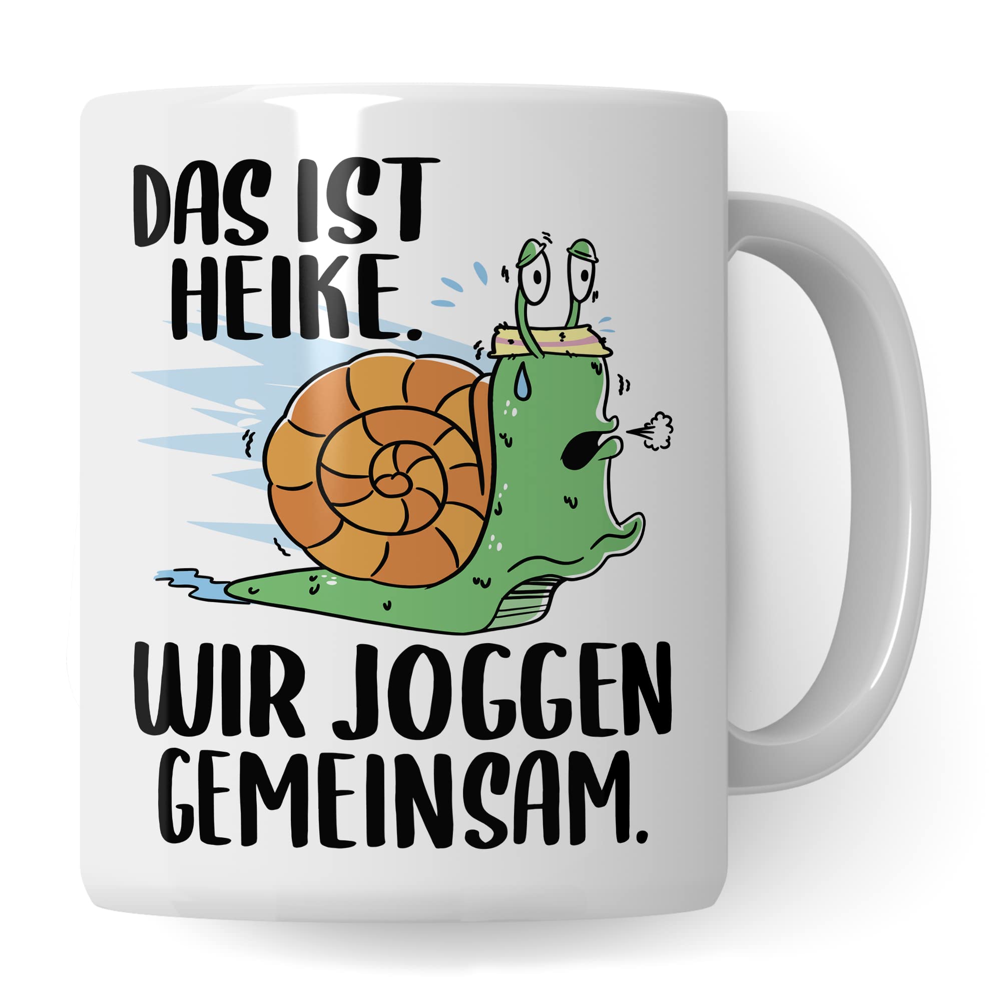 lustige Tasse Humorvolle Kaffeetasse mit Spruch Kaffee-Becher Witz Schnecke Joggen Spruch Geschenk-Idee Das ist Heike