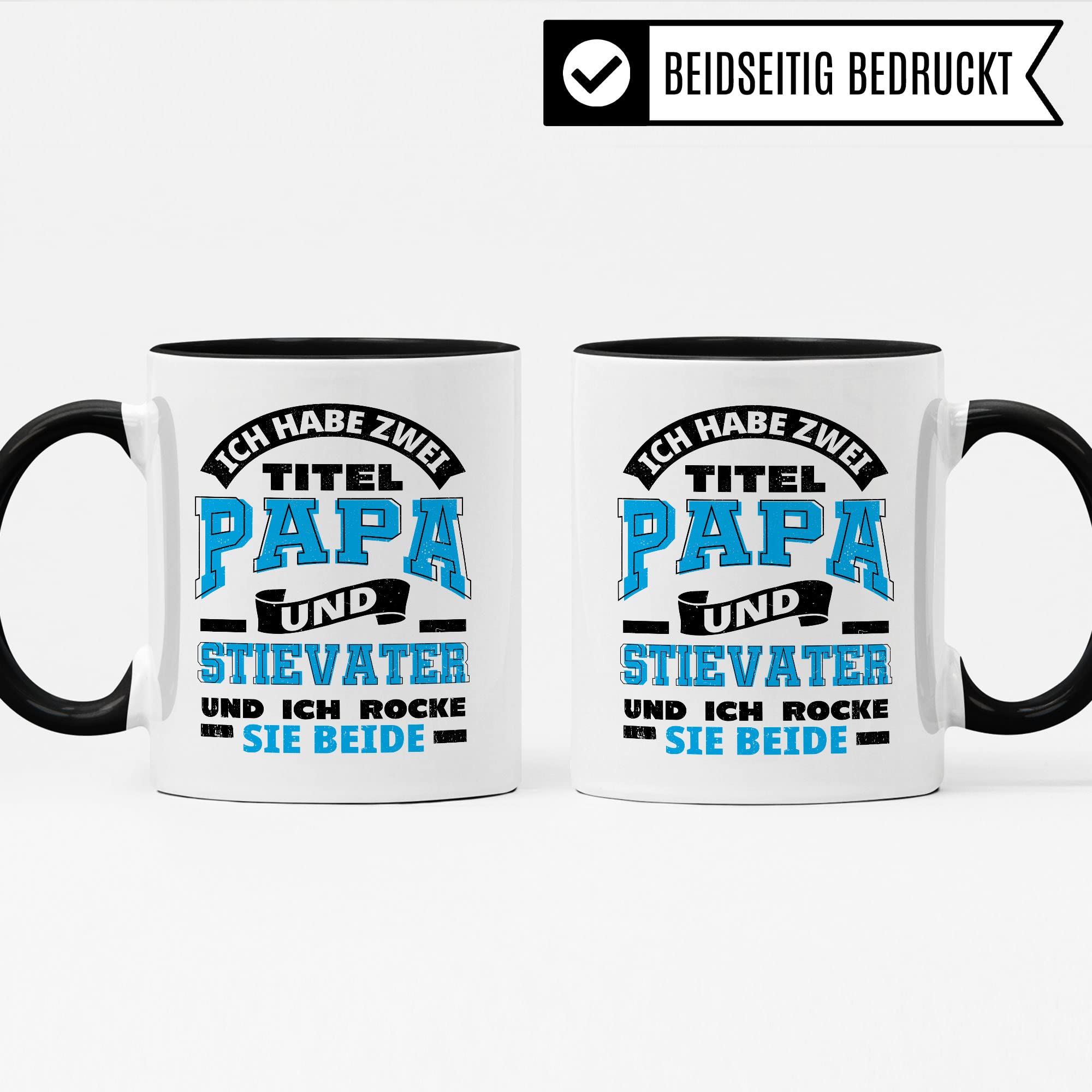 Stiefvater Tasse Geschenkidee Stiefpapa Kaffeetasse Humor Witz Geschenk für Papa Kaffeebecher Bonuspapa Becher