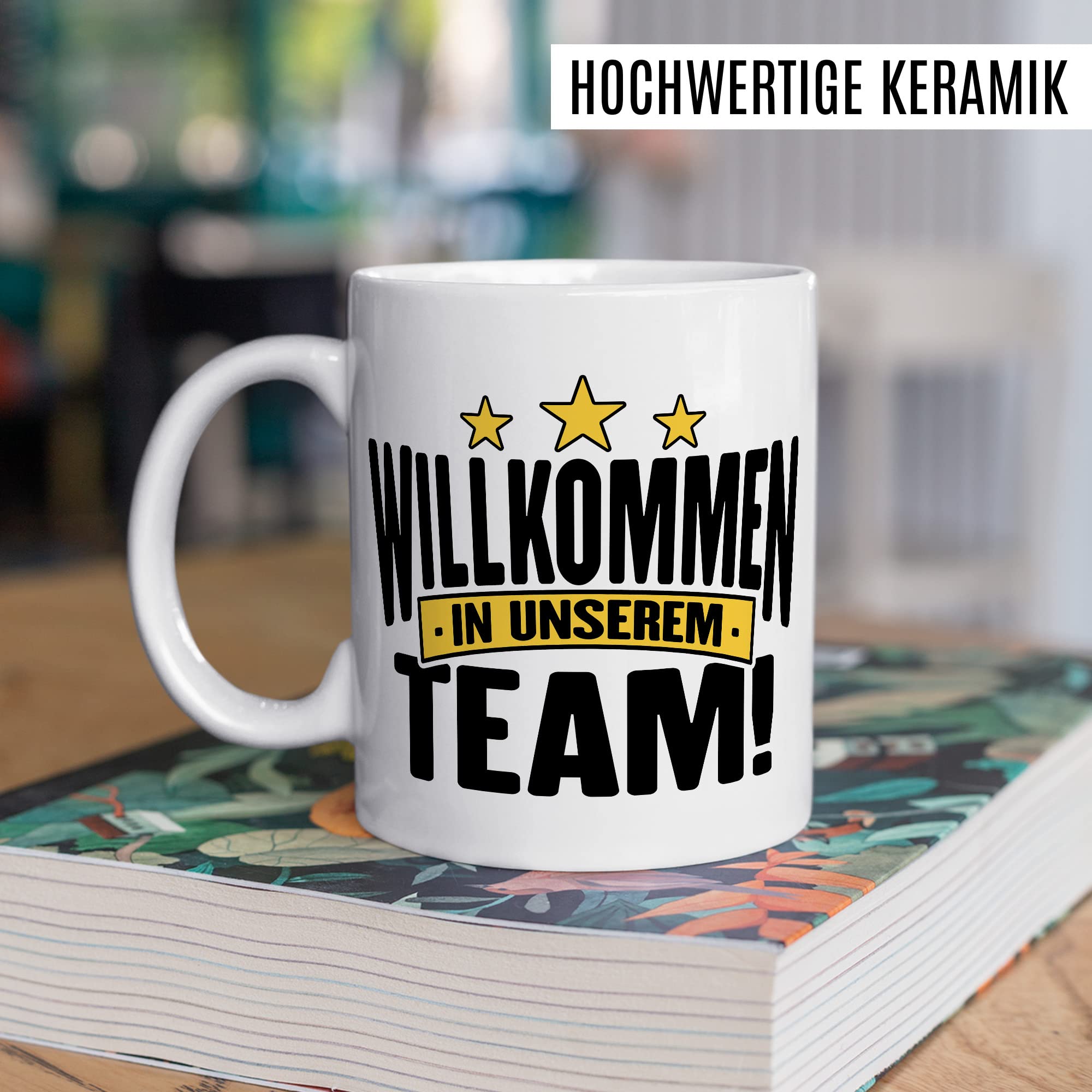 Willkommen Tasse Geschenk Kollegen Geschenkidee Willkommensgeschenk Kaffeetasse Büro neue Kollegen Geschenkidee Willkommen im Team Kaffee-Becher Zuwachs Mitarbeiter