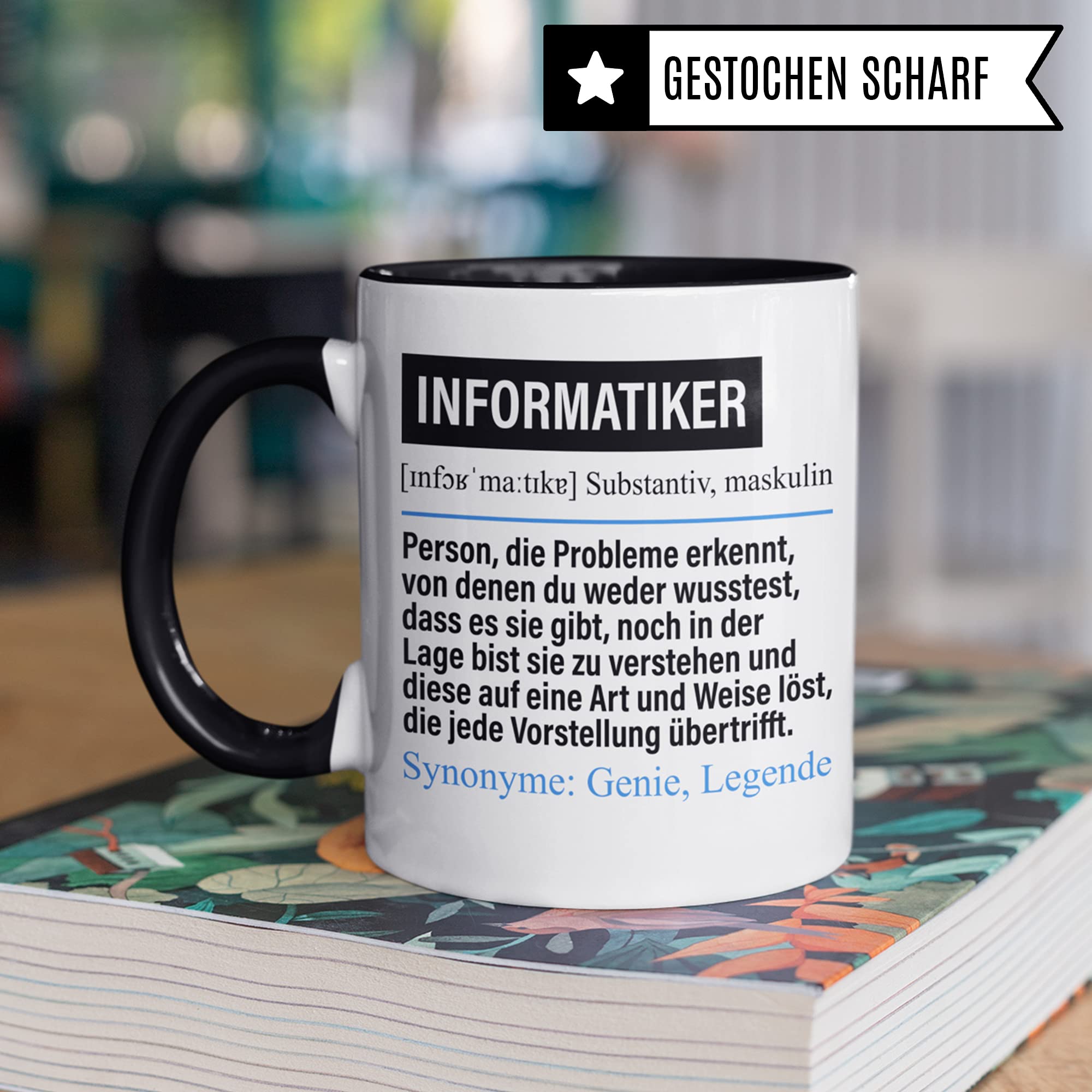 Informatiker Tasse lustig Definition, Informatik Programmierer Geschenk, Spruch Kaffeebecher Coder Geschenkidee, Kaffeetasse Entwickler Beruf Developer Becher