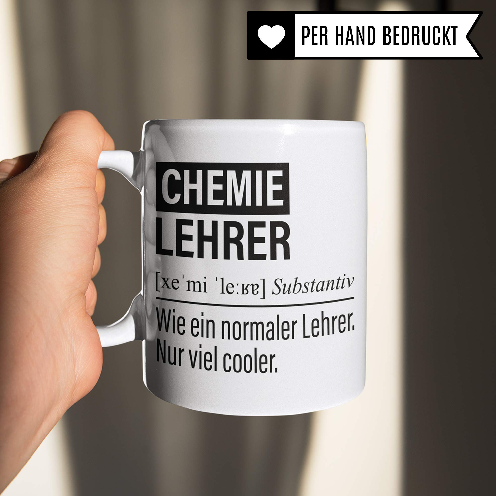 Chemie Lehrer Tasse, Geschenk für Chemielehrer, Kaffeetasse Geschenkidee Lehrer lustig, Kaffeebecher Lehramt Schule Chemie Unterricht Witz