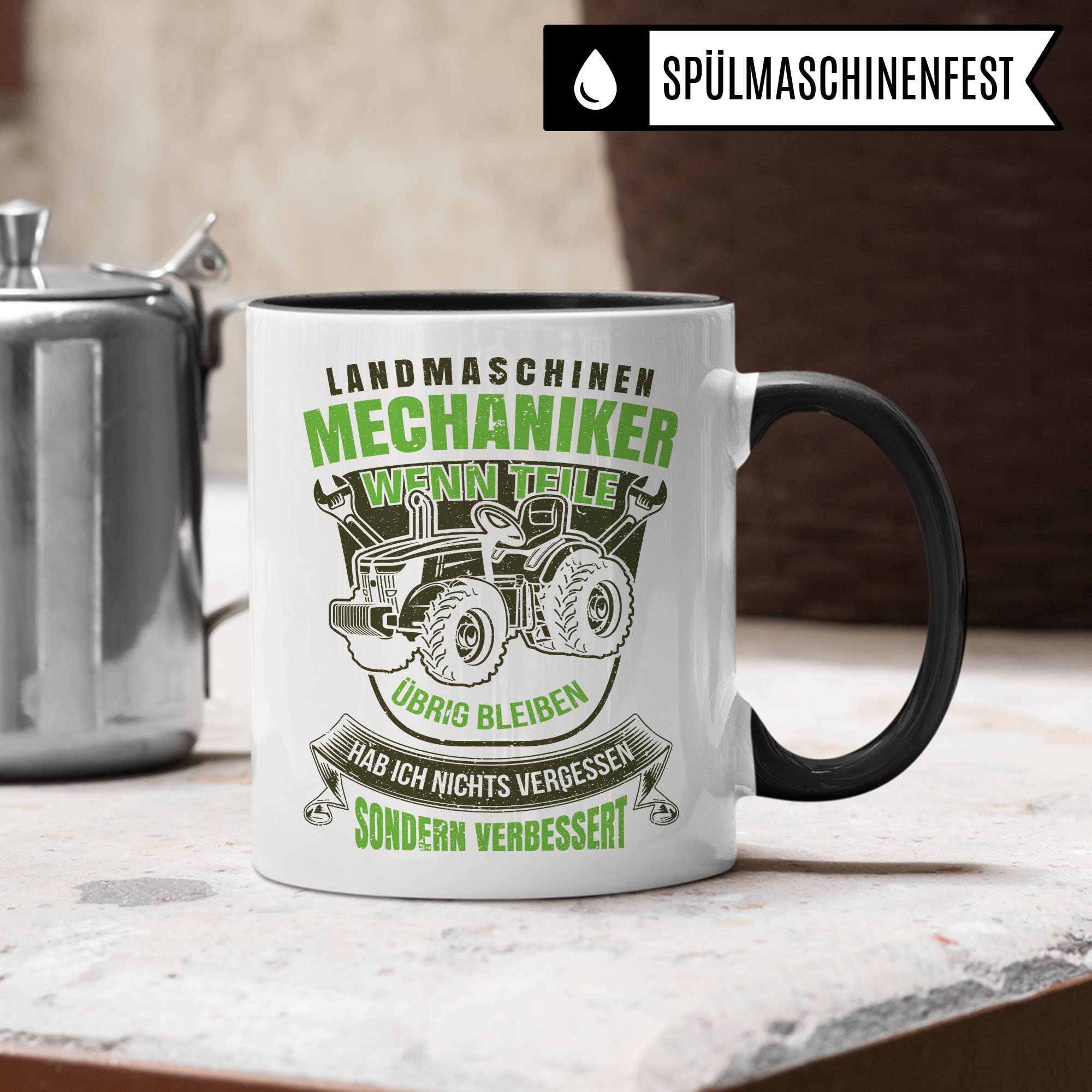Mechaniker Tasse Geschenkidee Landmaschinen Kaffeetasse Humor Witz Geschenk für Kfz-Mechaniker Kaffeebecher Automechaniker Becher