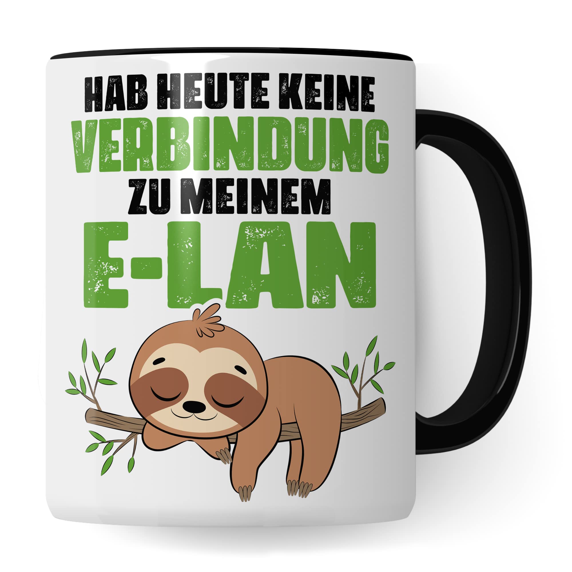 Tasse lustig Geschenk, Hab heute keine Verbindung zu meinem E-lan Geschenkidee Kaffeebecher Kaffeetasse Tasse mit Spruch lustig Humor Witztasse Ironie Sarkasmus