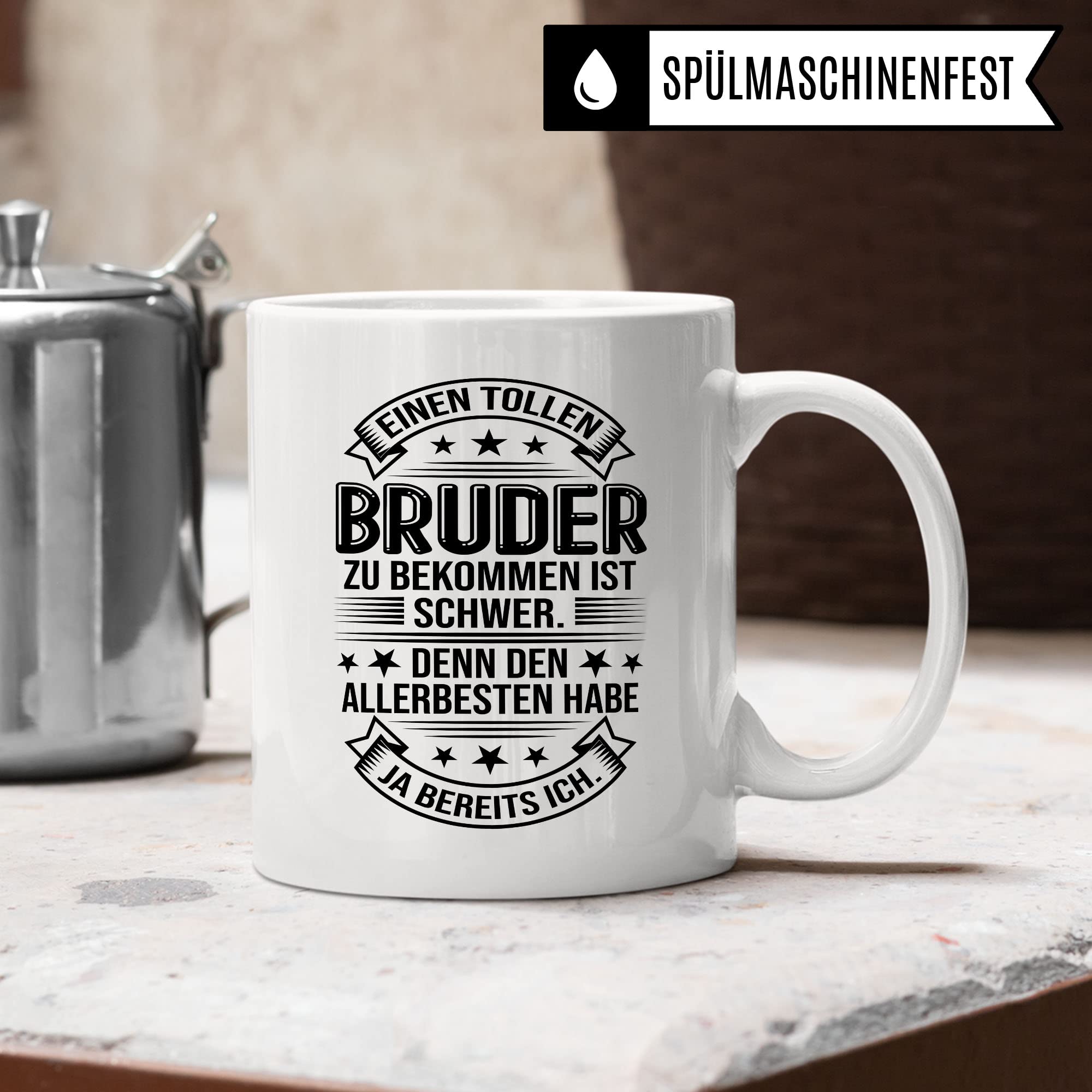 Toller Bruder Tasse Geschwister Kaffeetasse Brüder Geschenk Bruderherz Kaffee-Becher Schwester Geschenkidee Berster Bruder Motiv Geschwisterliebe