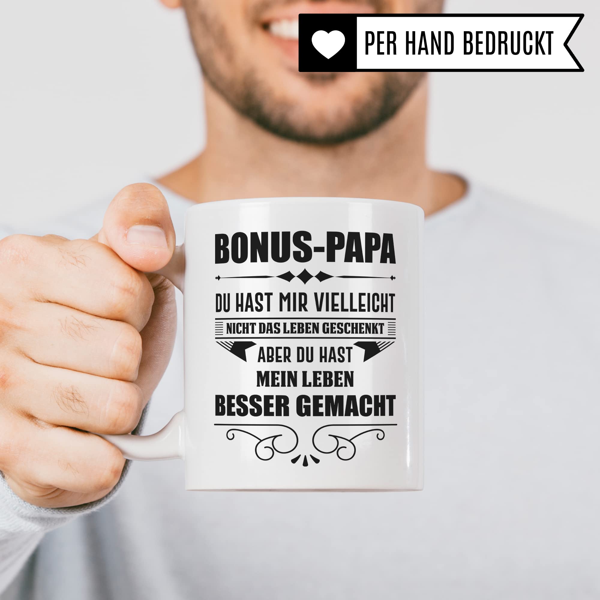 Pagma Druck Tasse Stiefvater - Bonus Papa Kaffeetasse Geschenk Spruch - Bonuspapa Stief Vater Geschenkidee Kaffeebecher