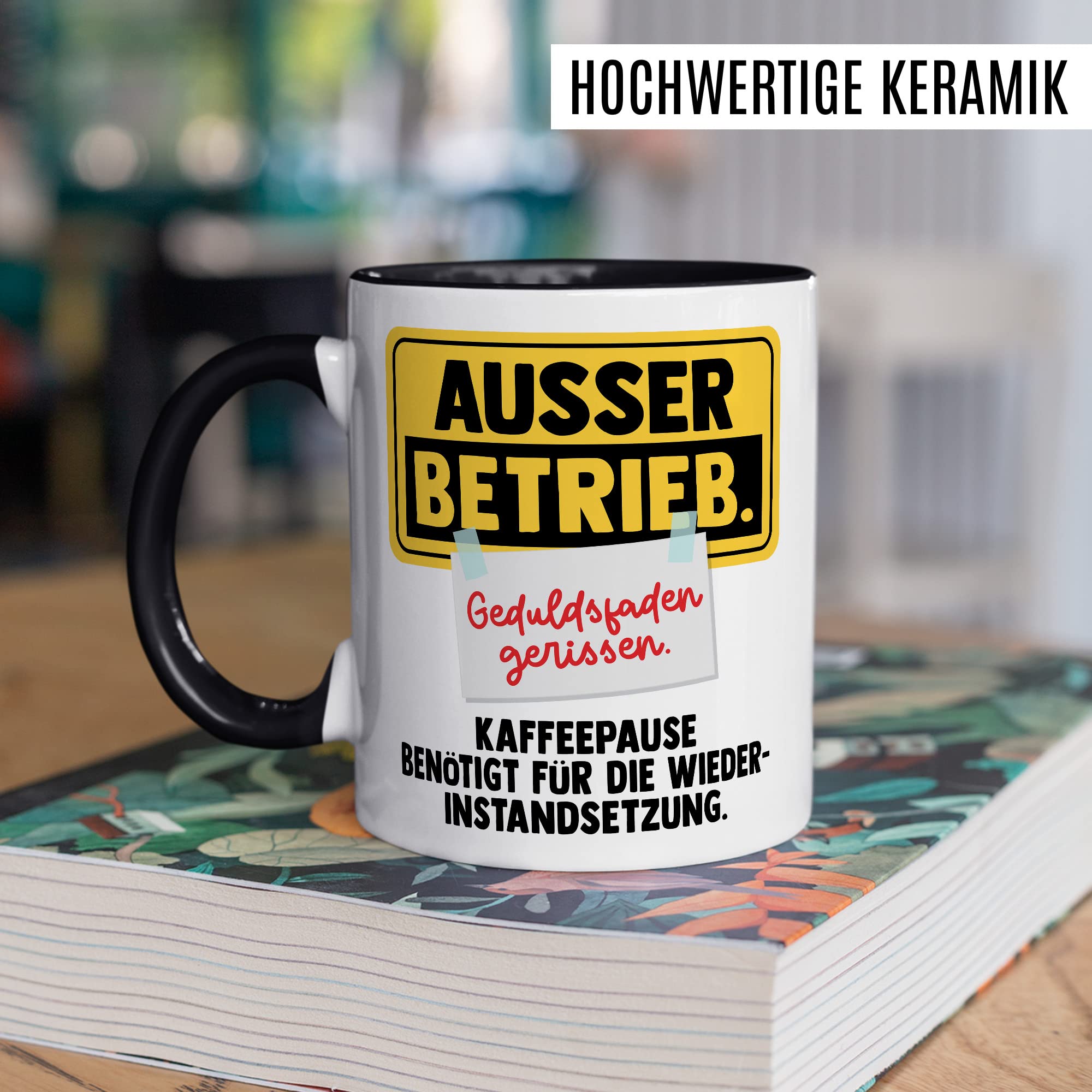 Büro Tasse Witz Geschenkidee Geduldsfaden Kaffeetasse Humor Geschenk für Kollegen Kaffeebecher Arbeits Becher