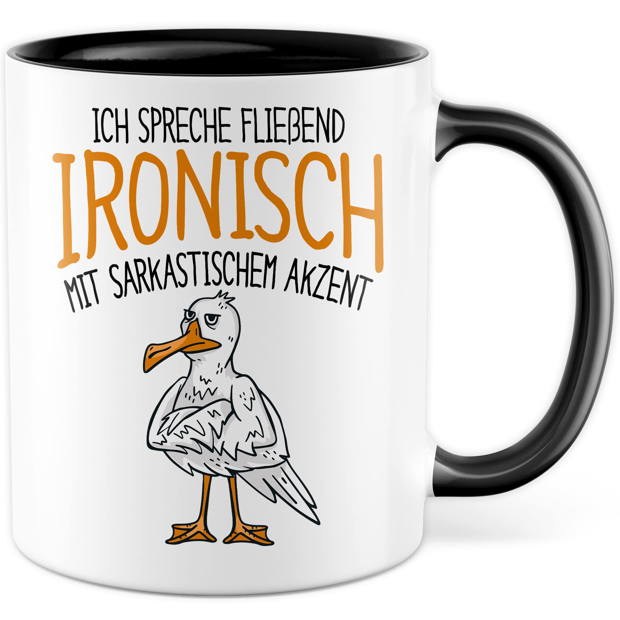 Tasse Sarkasmus Geschenk, Ich spreche fließend ironisch mit sarkastischem Akzent Geschenkidee Kaffee-Becher Kaffeetasse Ironie Sarkasmus Teetasse Witztasse Tasse mit Spruch lustig