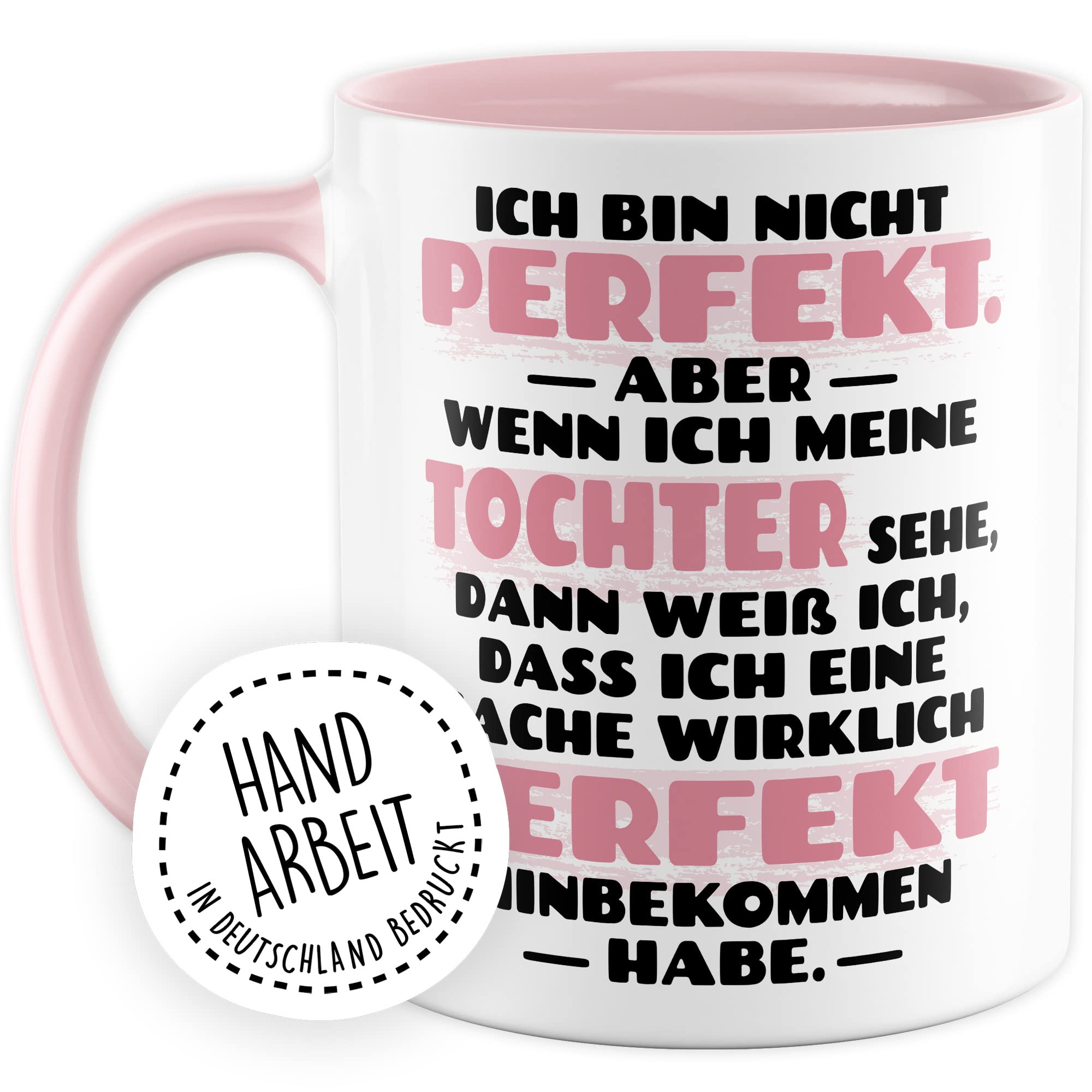 Tasse Sohn, Ich bin nicht perfekt aber wenn ich meinen Sohn sehe Geschenk Geschenkidee Kinder Kaffetasse mit Spruch Kaffee-Becher Mama Papa Teetasse Liebevoll Perfektion