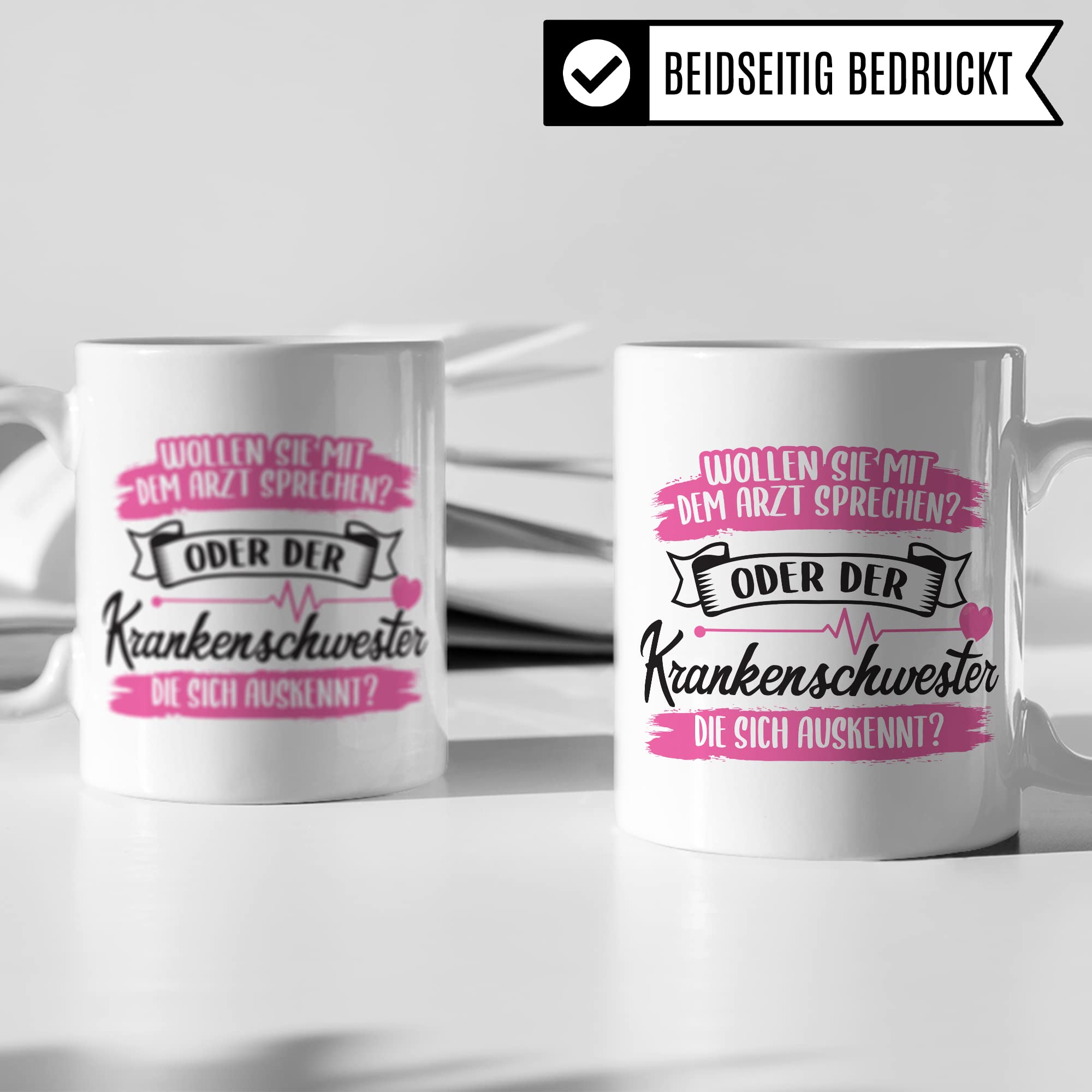 Krankenschwester Tasse - Geschenk für die Krankenschwester die sich auskennt - Krankenschwester Arzthelferin Medizinische Fachangestellte Kaffee-Becher