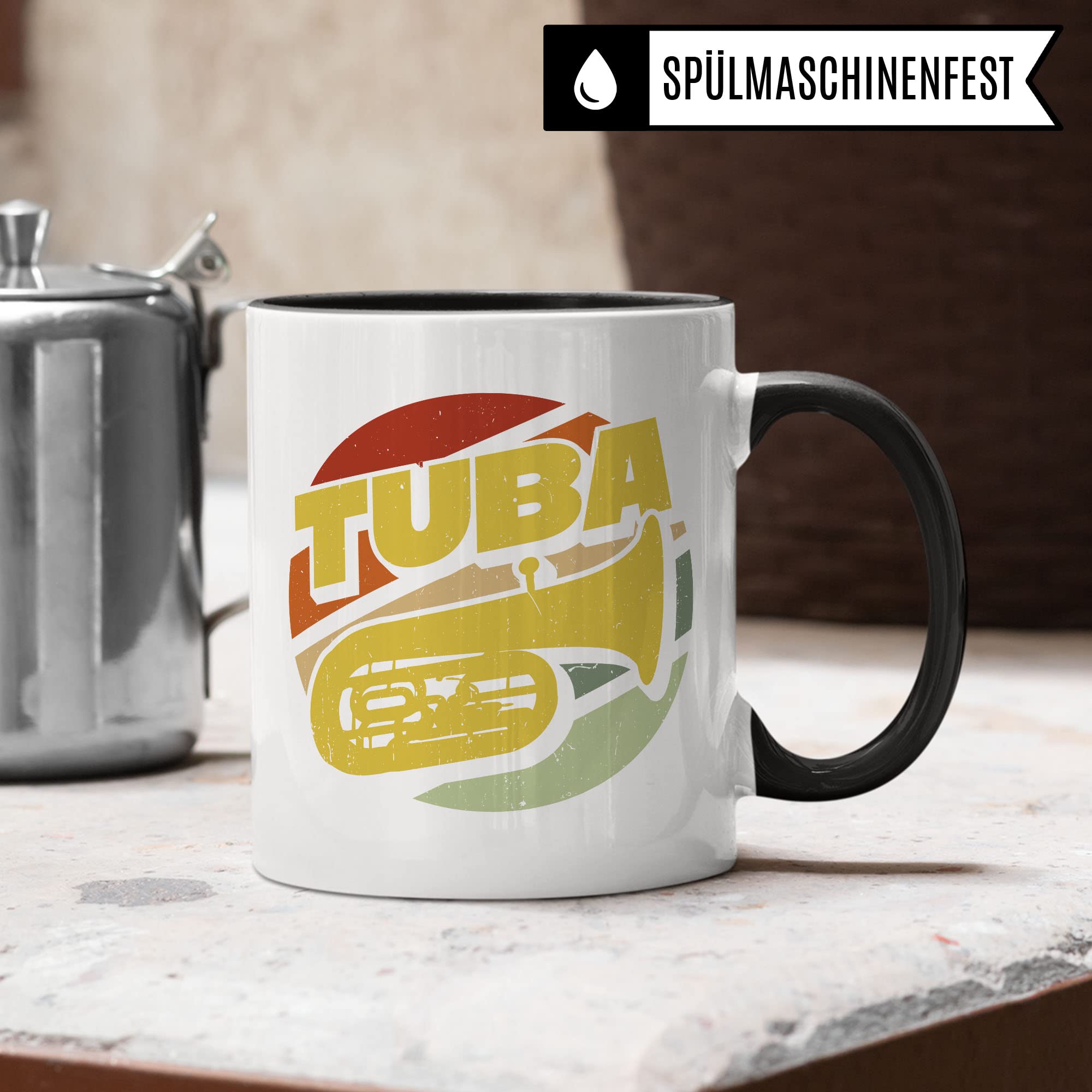 Tuba Tasse Geschenkidee Kaffeetasse Geschenk für Tubaspieler Kaffeebecher Bigband Becher
