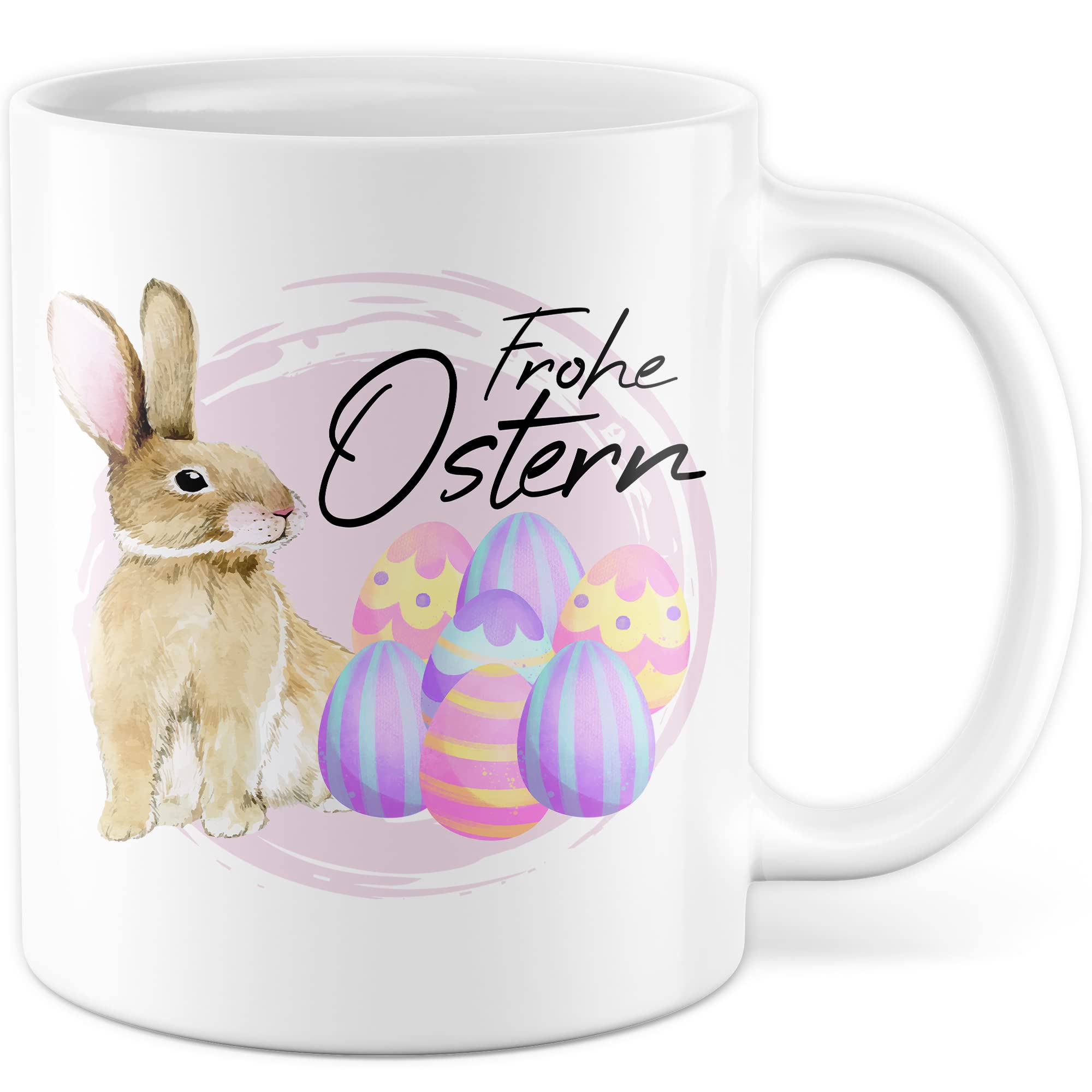 Ostern Tasse Geschenk, Frohe Ostern Geschenkidee Kaffeetasse mit Spruch Ostergeschenk Ostersonntag Kaffee-Becher Teetasse Grüße Mitbringsel