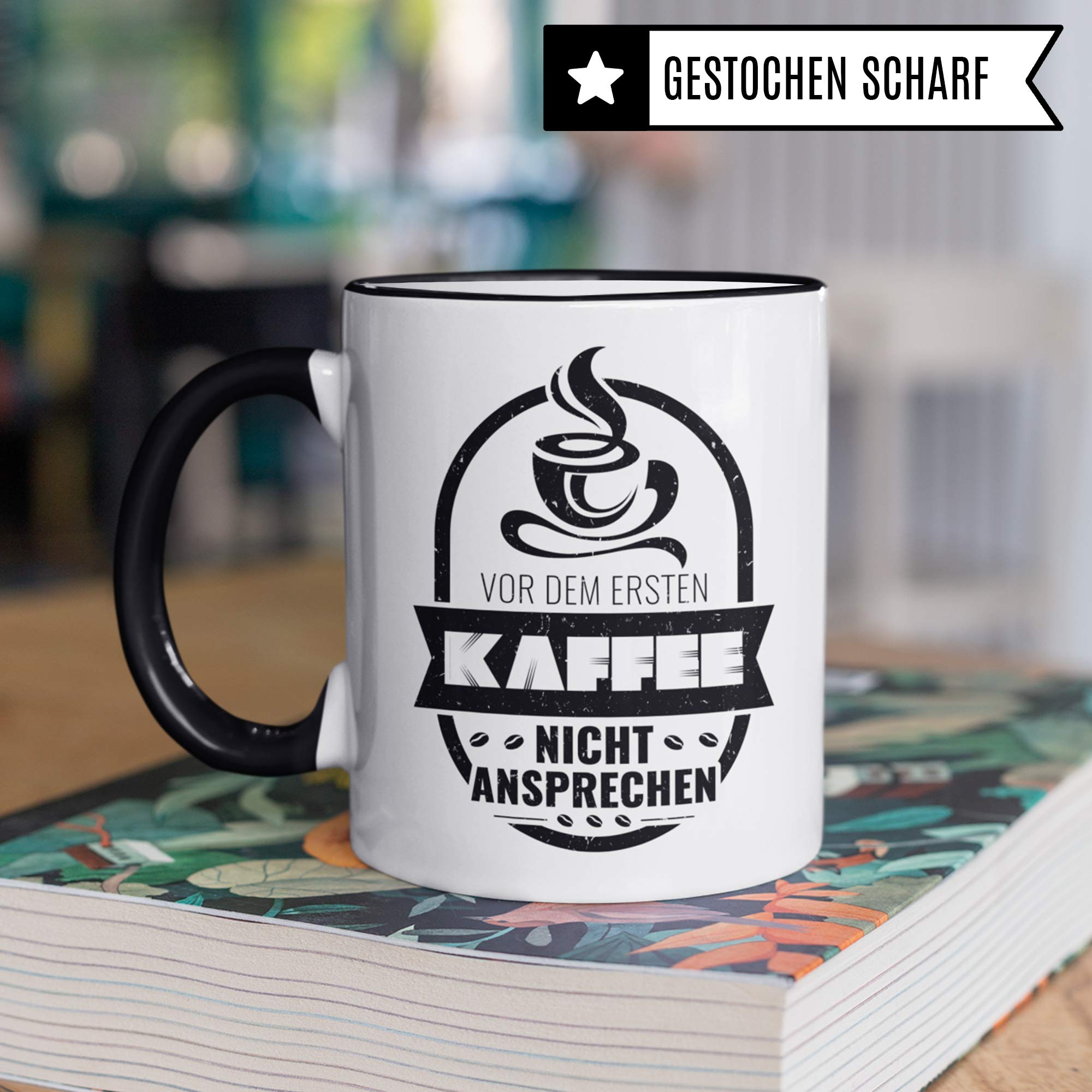 Kaffee Tasse mit Spruch lustig, Kaffeetasse Geschenk Spaß, Geschenkidee, Morgenmuffel Koffein Büro lustig, Arbeit Kaffeeliebhaber Kaffeetrinker Kaffeebecher