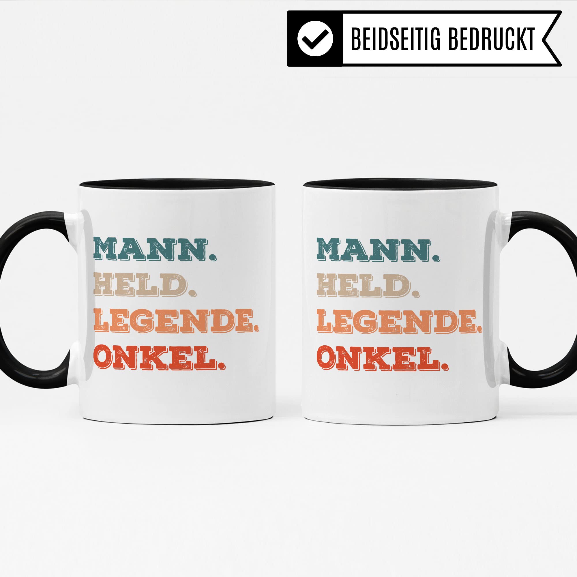 Onkel Tasse Geschenkidee Mann Kaffeetasse Humor Witz Geschenk für Patenonkel Kaffeebecher Held Familien Becher