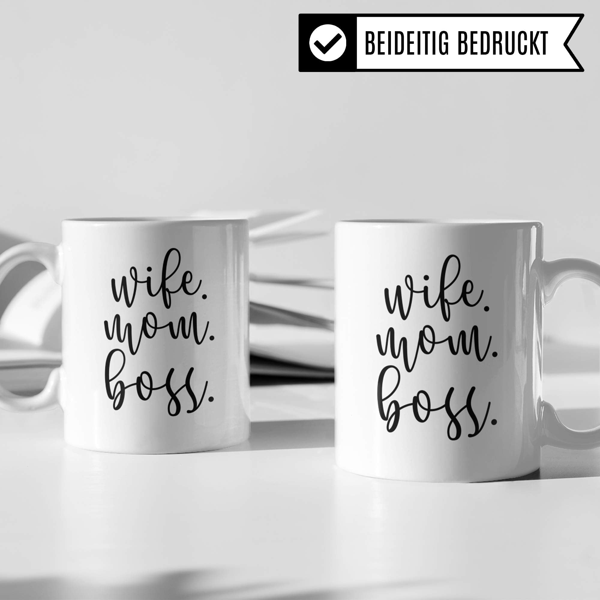 Pagma Druck Wife Mom Boss Tasse Geschenk für Mama | Mutter Becher mit Spruch | Kaffeetasse Geschenkidee zum Muttertag | Kaffeebecher als Muttertagsgeschenk Geburtstagsgeschenk