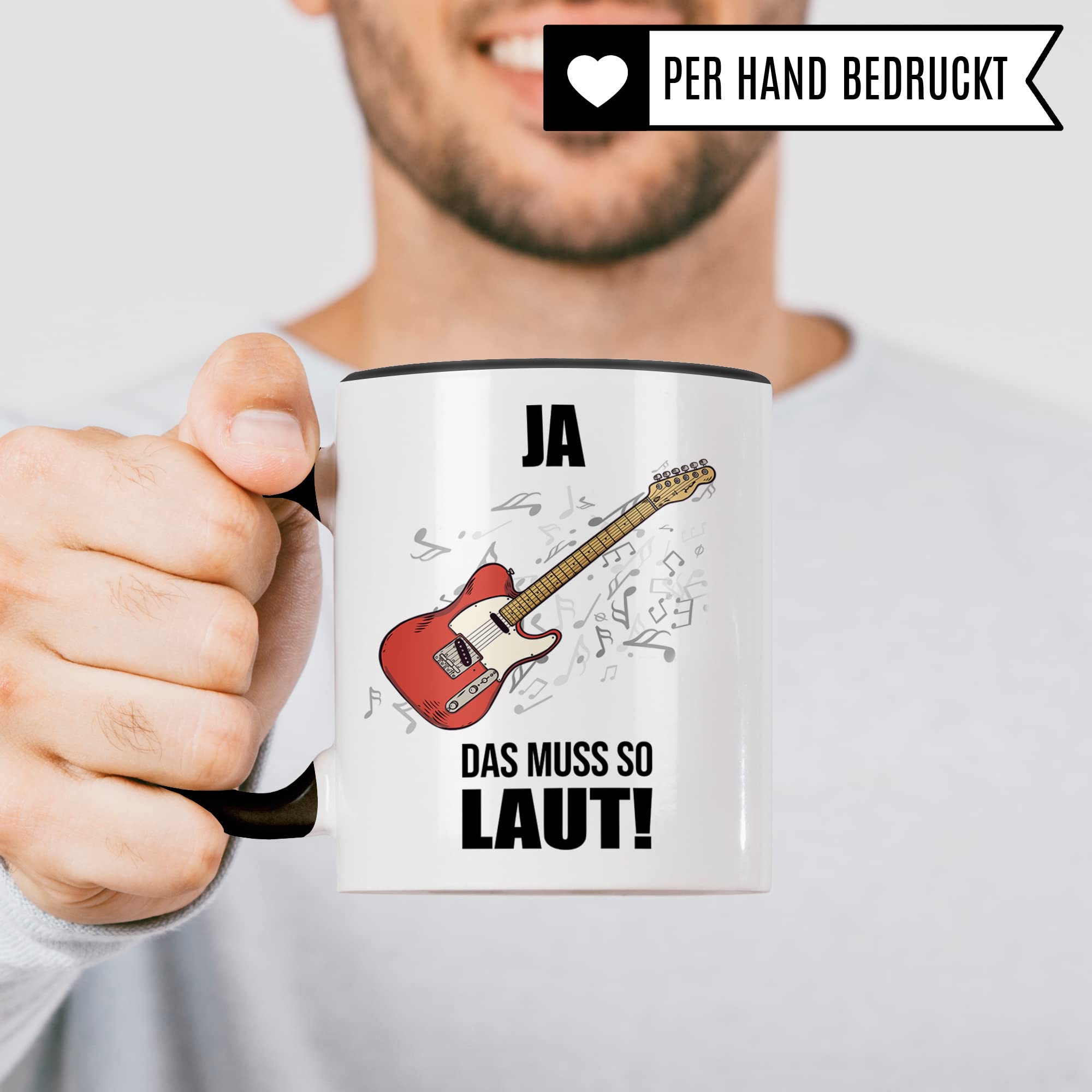 E-Gitarre Tasse, Musik Geschenk für E-Gitarrist E-Gitarristi, Kaffeetasse Musiker E Gitarrenspieler, Instrument Geschenkideen Becher Akustik Klassisch Elektrische Gitarristen Kaffeebecher