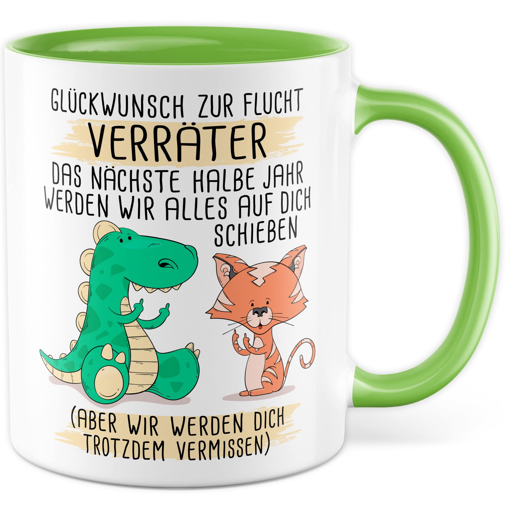 Abschied Tasse Abschiedsgeschenk Kaffeetasse Glückwunsch zur Flucht Spruch lustiger Kaffee-Becher Jobwechsel Kollege Kollegin Kündigung Ruhestand Geschenkidee Rente Geschenk Büro Arbeit