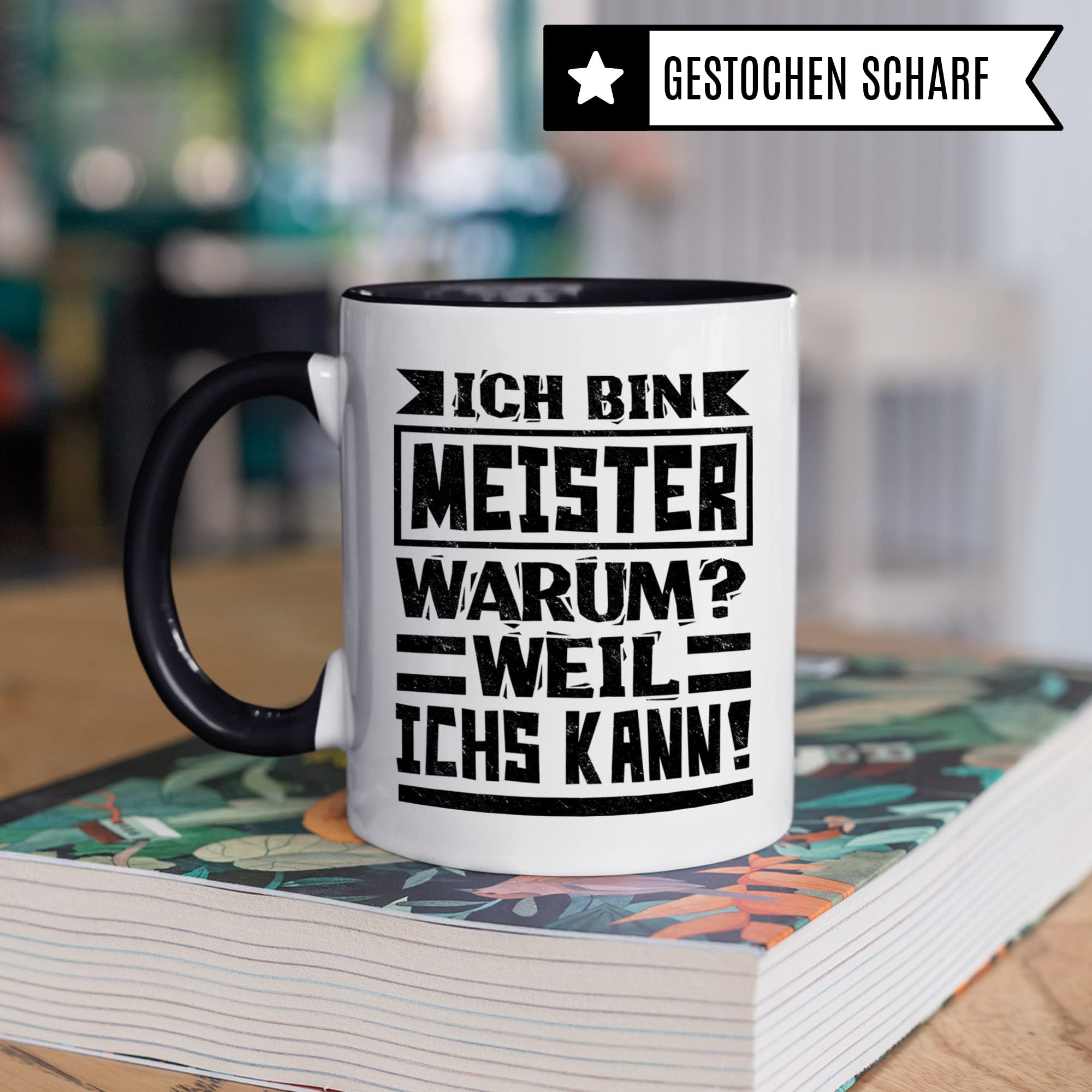 Tasse Meister Meisterlehre Meisterprüfung Geschenk Kfz Handwerksmeister Kaffeebecher Kaffeetasse Humor Witz Geschenkidee für Meister Industriemeister Becher