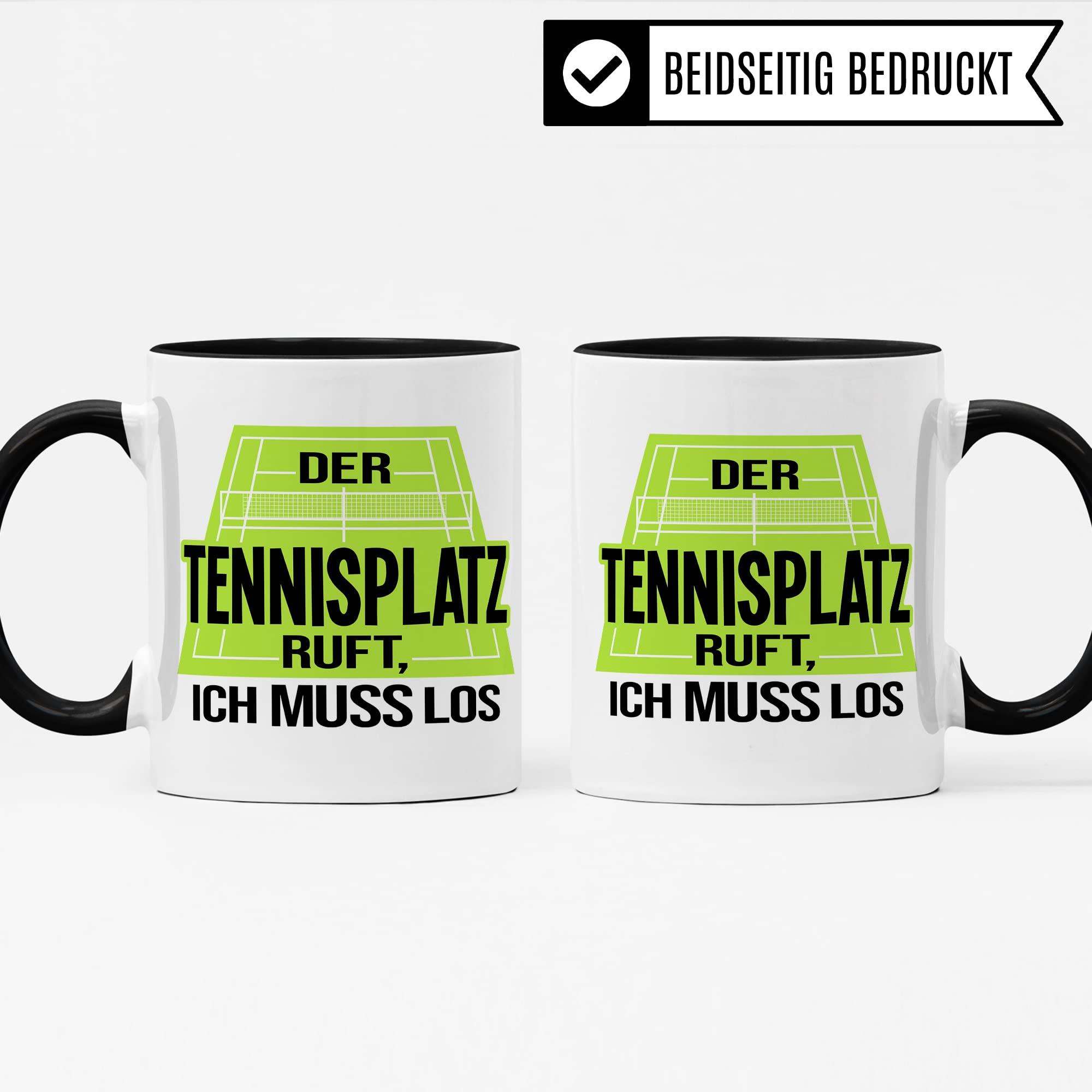 Tasse Tennis, Der Tennisplatz ruft Ich muss los, Tennis-Spruch Geschenk Tennisspieler Tennis-Spielerin Tennisprofi Tennisliebhaber, Geschenkidee Kaffeetasse Spielpartner