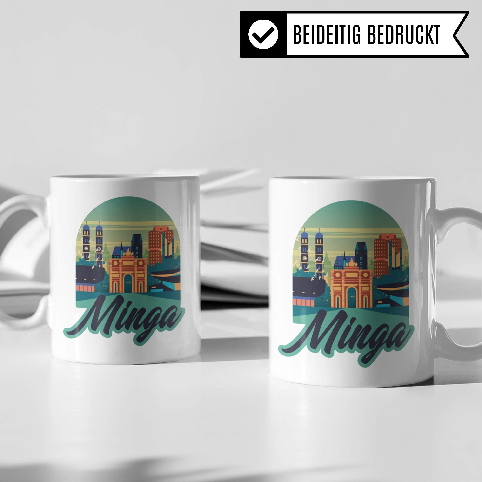 Minga Tasse Geschenk München bayerisch Kaffeebecher Dialekt Geschenkidee Stadt München Becher Münchner Spruch Kaffeetasse