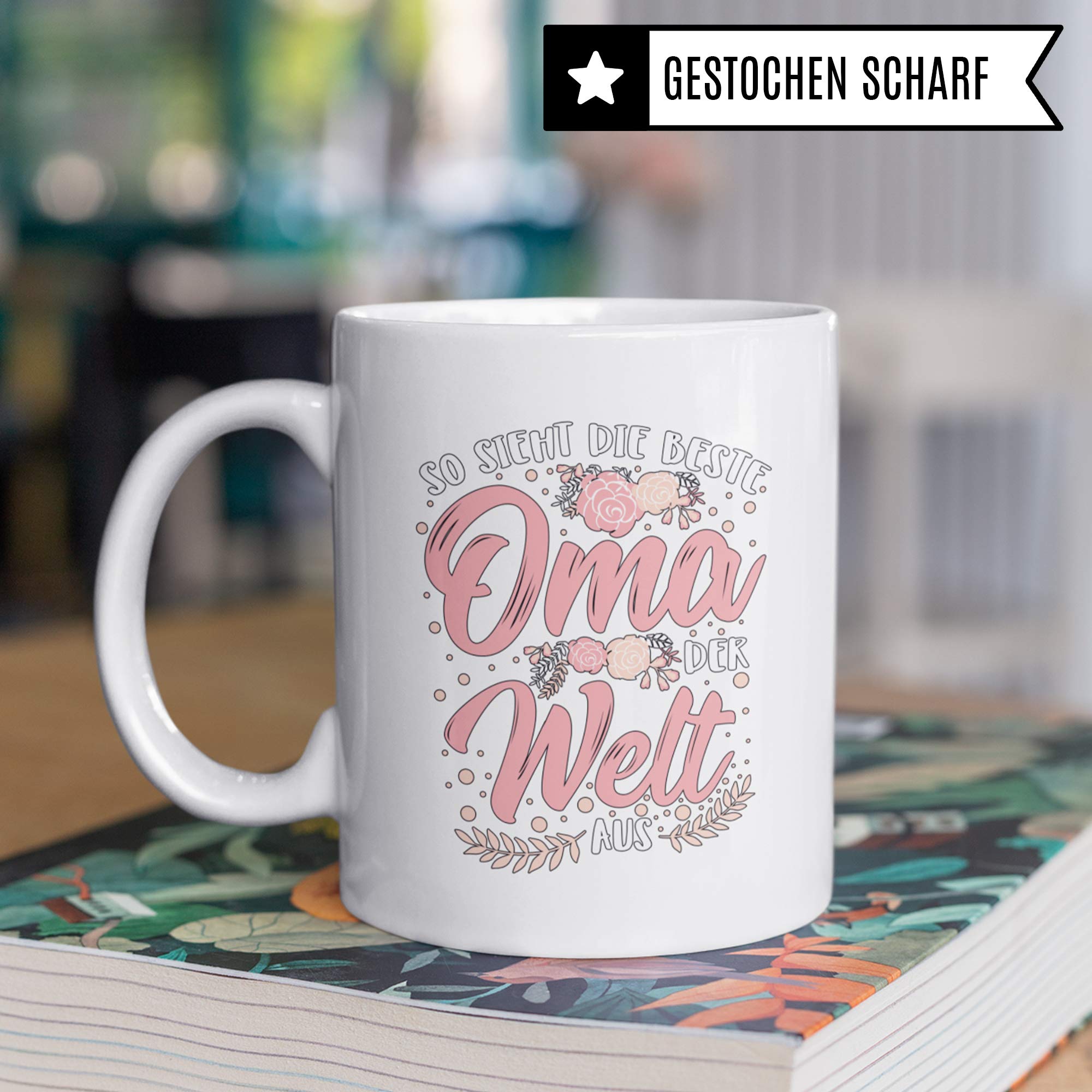 Pagma Druck Beste Oma Tasse Geschenk, Spruch Becher Geschenkidee für Omi, Großmutter Kaffeetasse Kaffeebecher Grossmutter Motiv