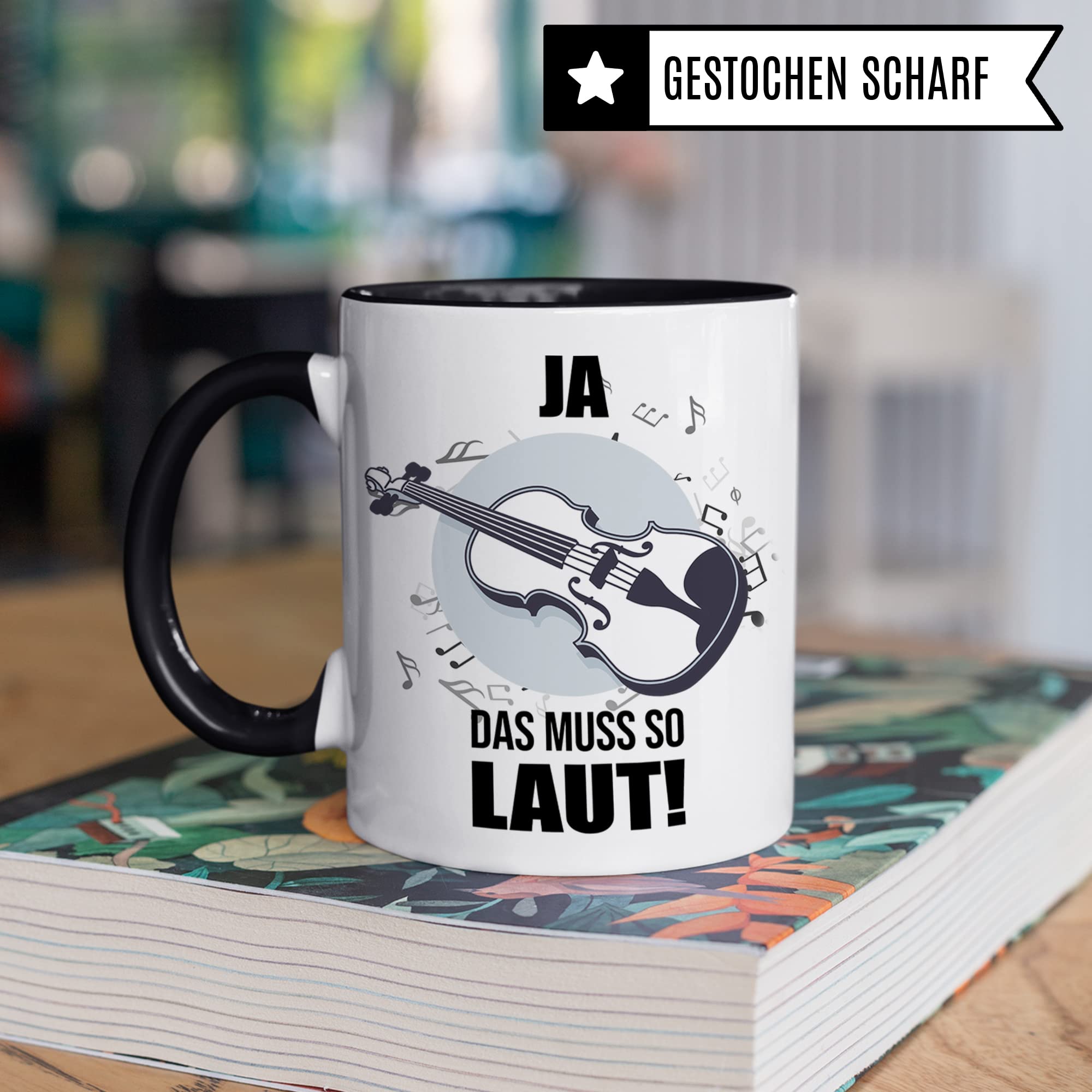 Geige Tasse - Musik Geschenk für Violinist Violinistin - Kaffeetasse Violine Geiger Geigerin Musiker Geigenspieler - Instrument Geschenkideen Becher Orcherster Spruch Kaffeebecher