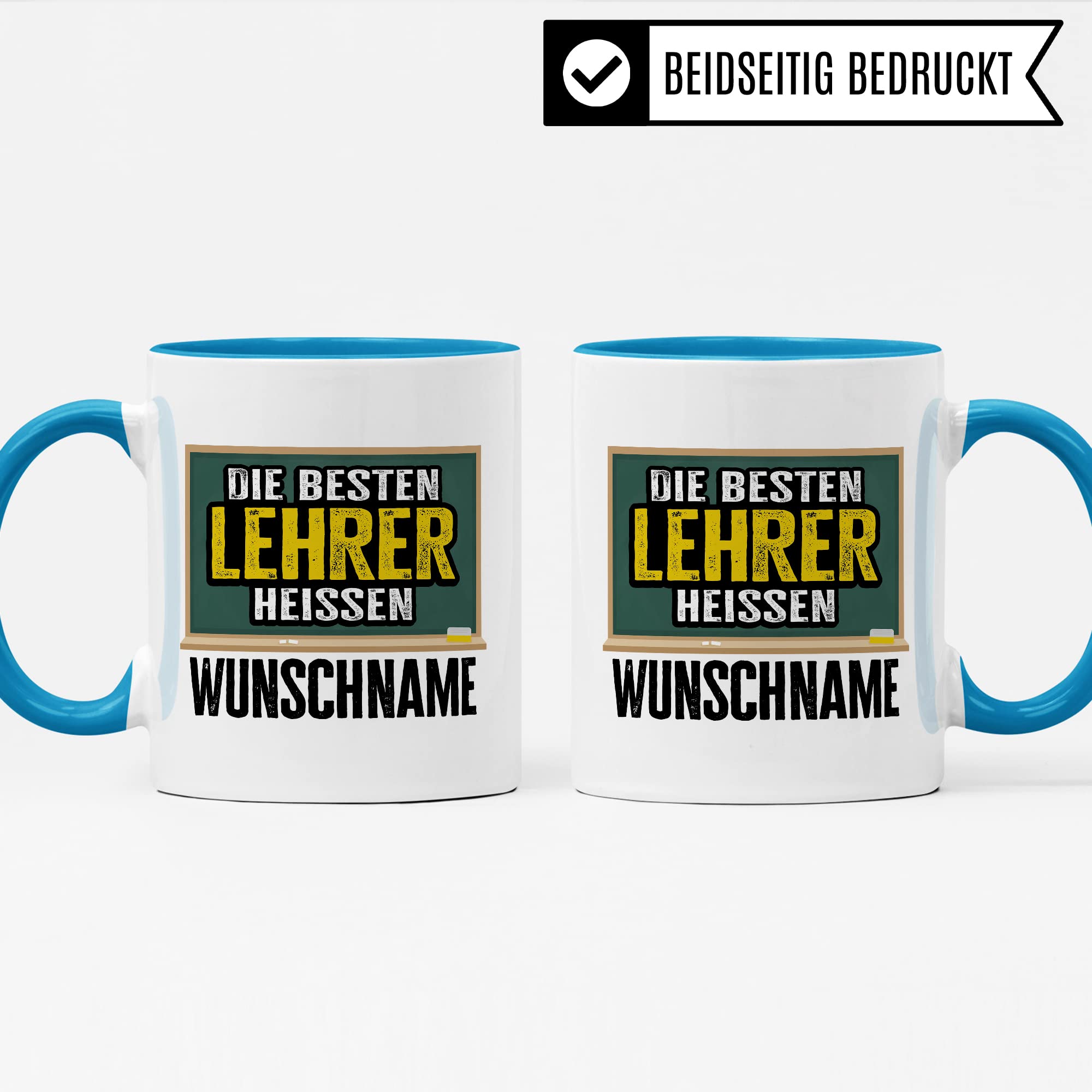 Bester Lehrer Tasse mit Spruch Geschenk Kaffee-Tasse personalisiert mit Namen Kaffee-Becher Lehrer lustig Geschenkidee Lehrerin personalisierbar Abschied Abschiedsgeschenk