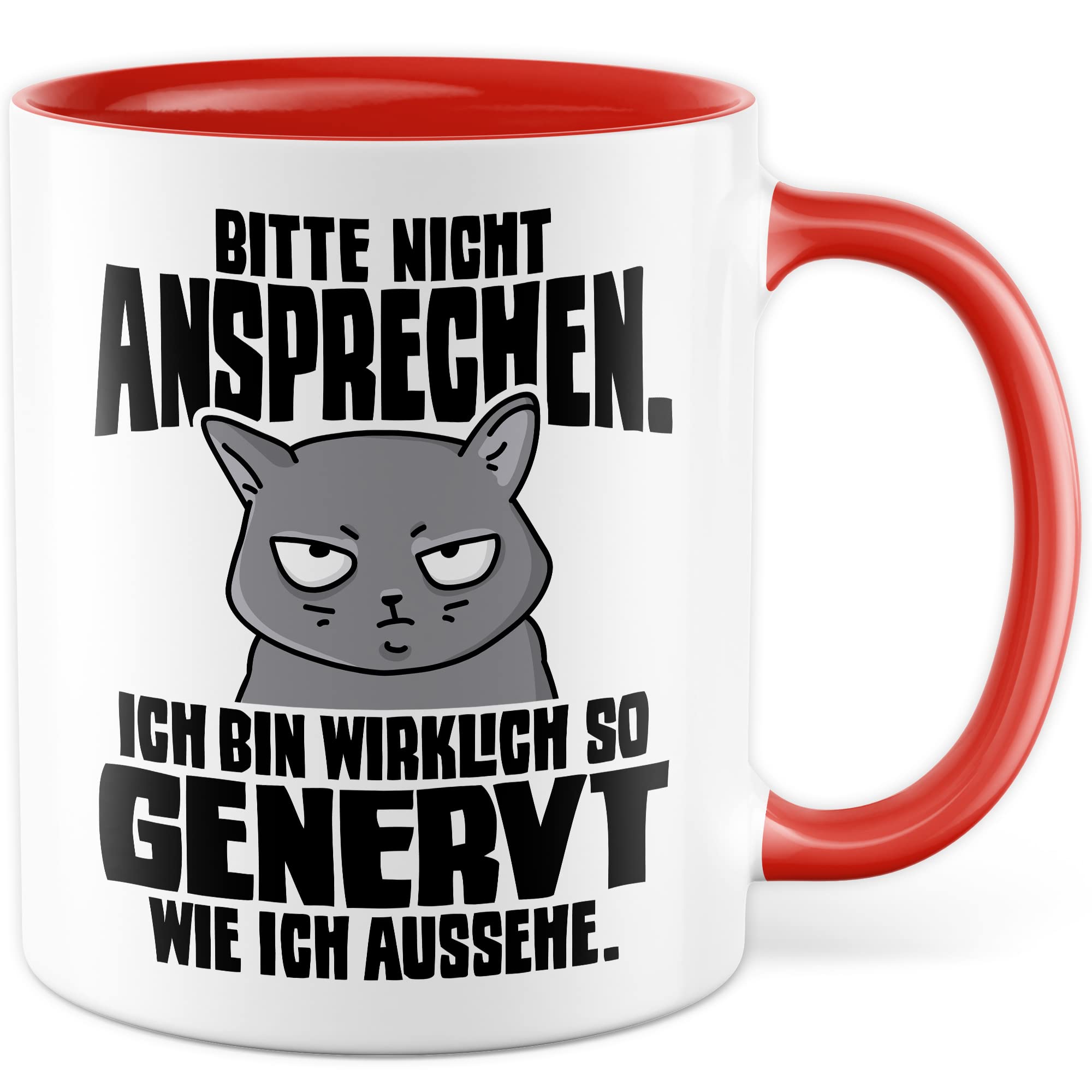 Lustige Tasse Spruch Kaffeetasse Sarkastisch Nicht ansprechen Kaffee-Becher Geschenk Büro Kollege Geschenkidee Kollegin Teetasse mit Motiv Humor