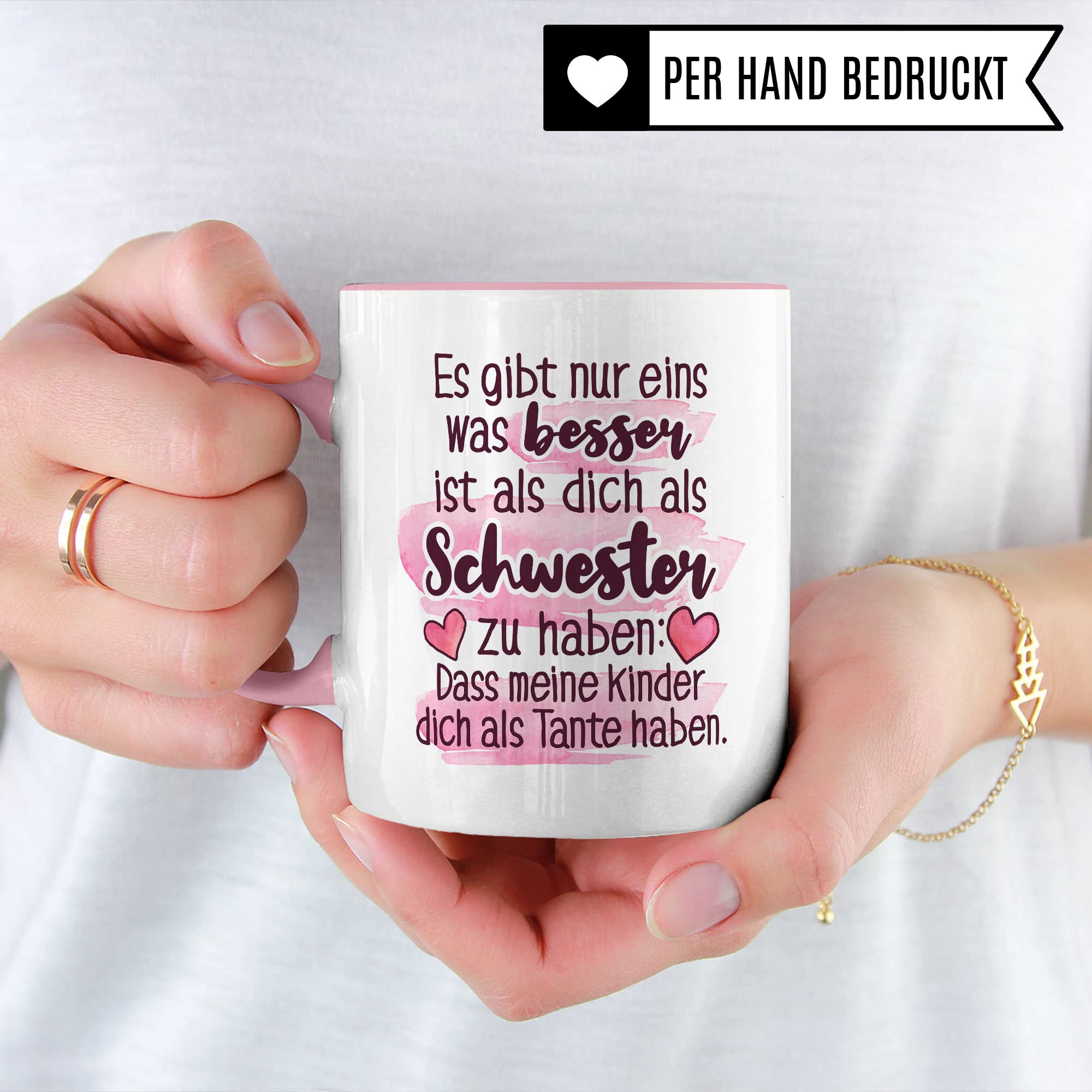 Tasse Schwester, Es gibt nur eins was besser ist als dich als Schwester zu haben: Dass meine Kinder dich als Tante haben Spruch, Geschenk Schwester Kaffee-Tasse Geschenkidee Geschwister-liebe