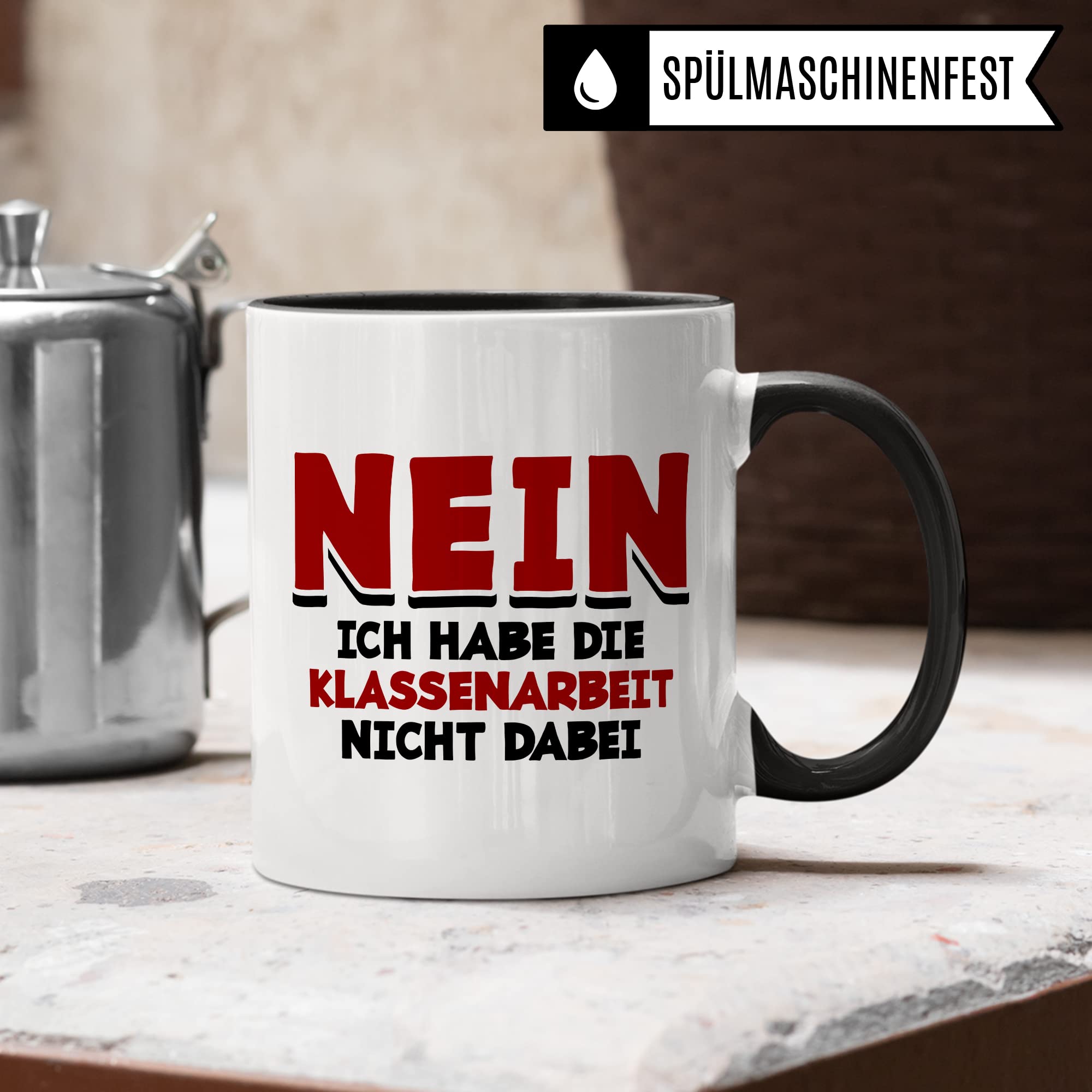 Tasse Lehrer lustig mit Spruch Geschenk-Idee Grundschule Gymnasium Realschule Mittelschule Referendar Abschied Abschiedsgeschenk Klassenarbeit Kaffee-Becher