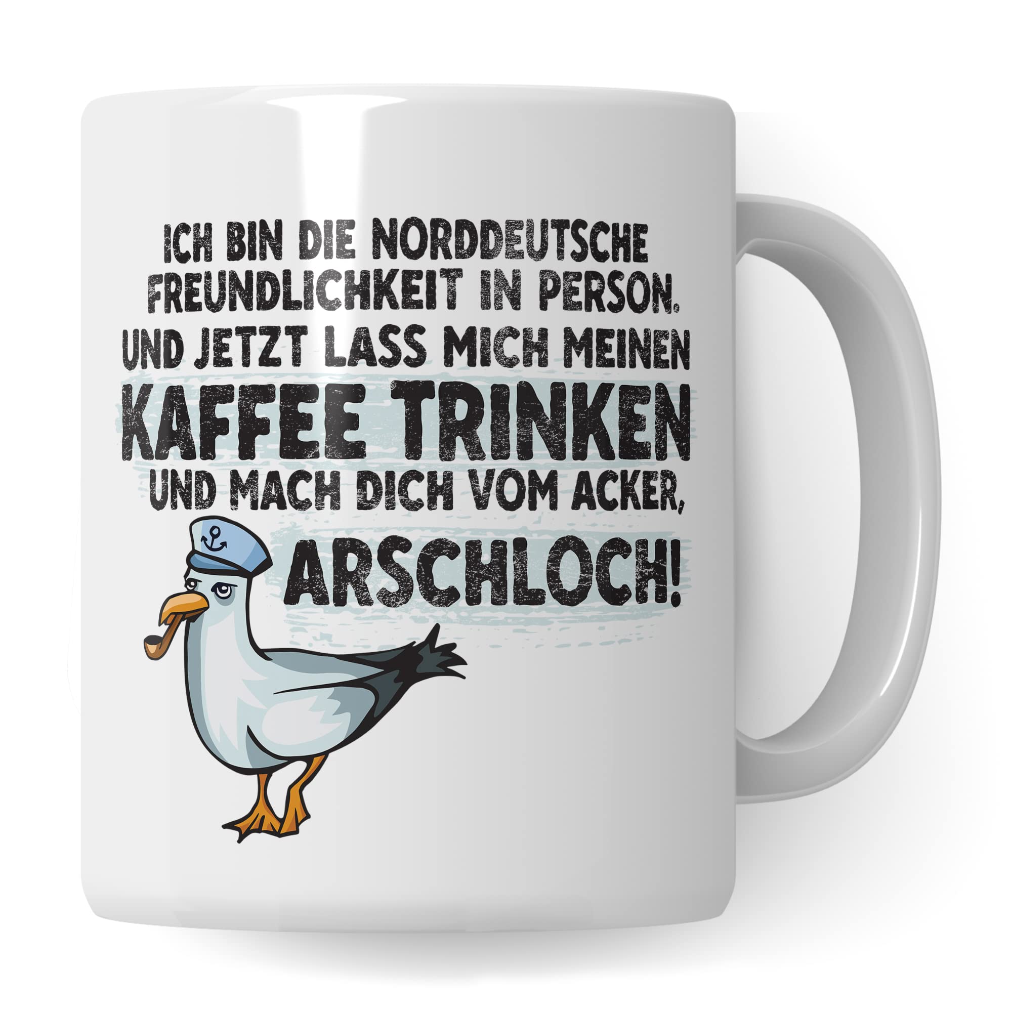 Moin Tasse Kaffee-Tasse Geschenkidee für Norddeutsche Norddeutschland Meer Nordsee Ostsee Kaffeebecher