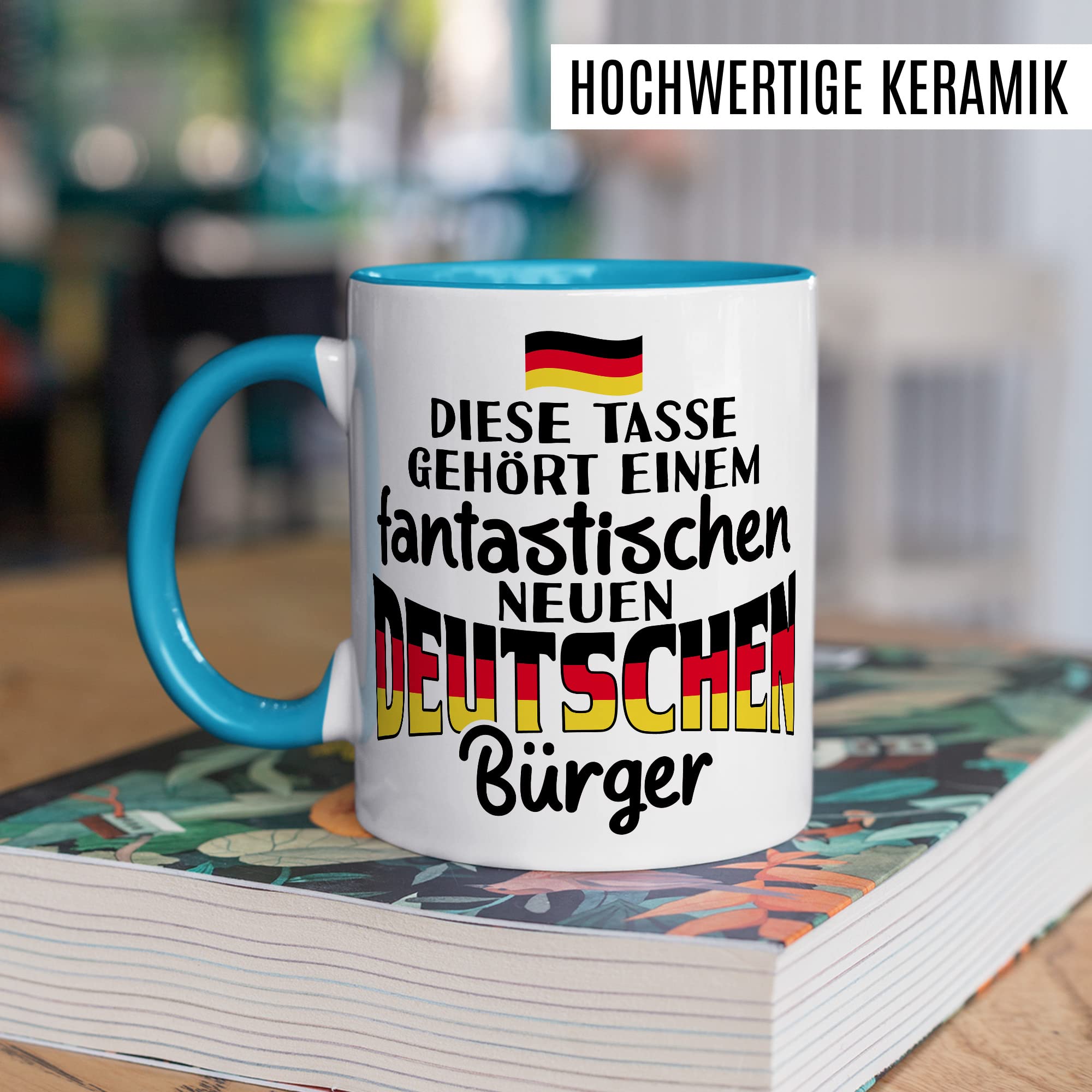 Einbürgerung Tasse Geschenk, Diese Tasse gehört einem fantastischen neuen Bürger Geschenkidee Kaffeetasse mit Spruch herzlich Kaffee-Becher Neu Deutschland Einwanderung Willkommensgeschenk