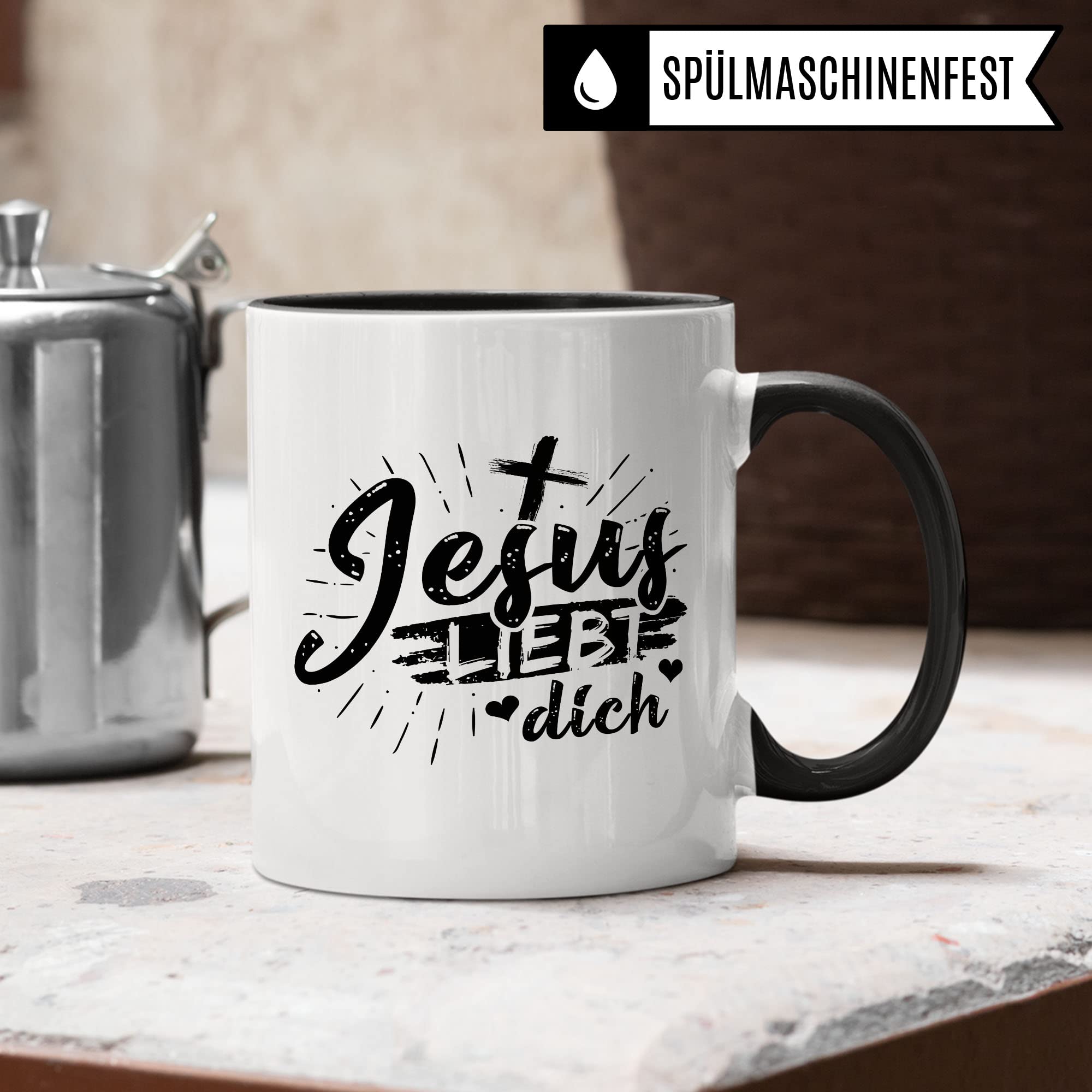 Jesus Tasse Geschenkidee Christus Kaffeetasse Geschenk für Christen Kaffeebecher Religion Becher