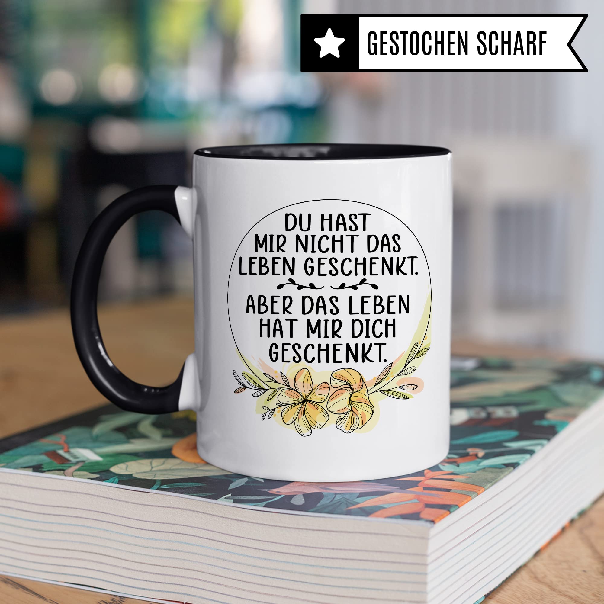 Tasse Pflegemama Geschenk, Das Leben hat mir dich geschenkt Geschenkidee Pflegemutter Tasse mit Spruch Kaffee-Becher Kaffeetasse Stiefmutter Ziehmutter Ersatzmama