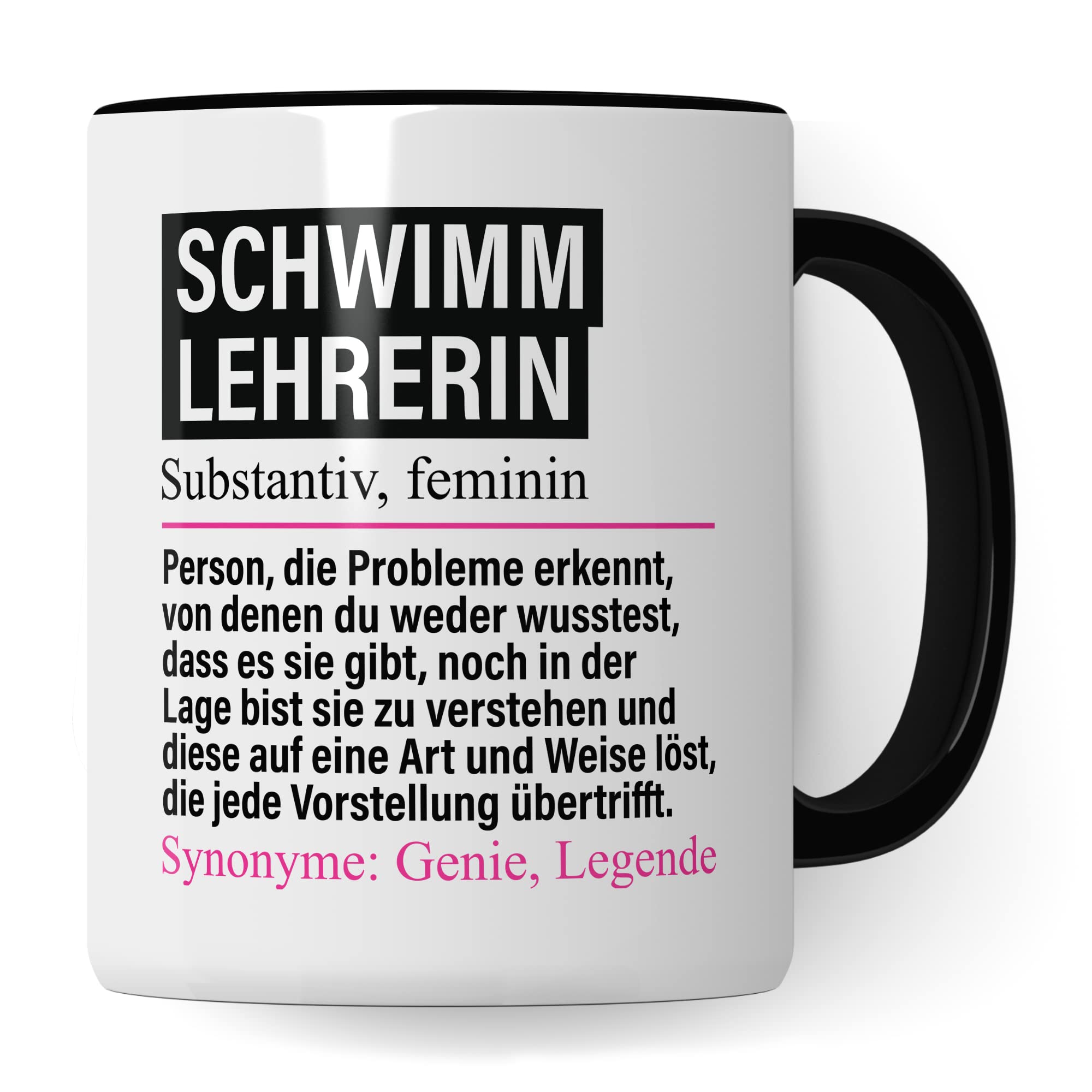 Tasse Schwimmlehrerin lustig, Schwimmlehrerin Geschenk Beruf, Spruch Kaffeebecher Schwimm-Lehrerin Geschenkidee, Beruf Kaffee-Tasse Teetasse Becher