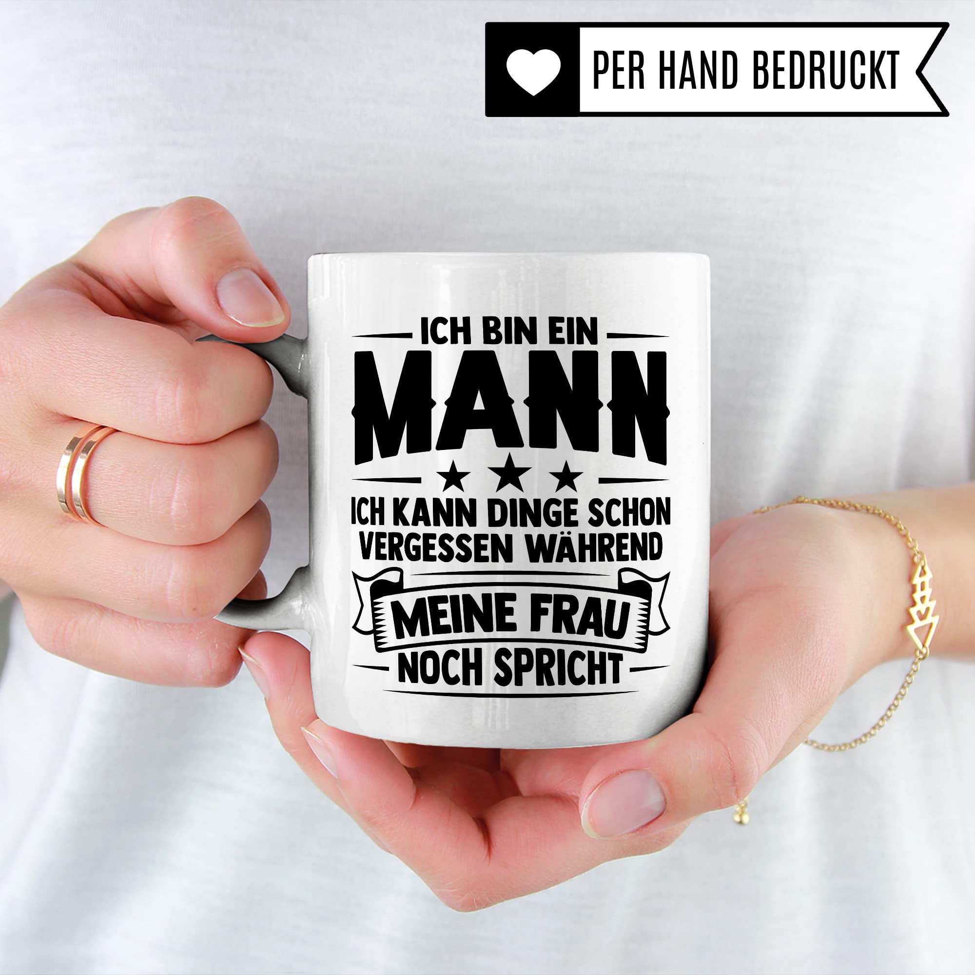 Tasse Ehemann, Ich bin ein Mann Ich kann Dinge schon vergessen während meine Frau noch spricht Geschenk Kaffee-Becher Geschenkidee Ehemänner Kaffeetasse mit Spruch lustig Teetasse