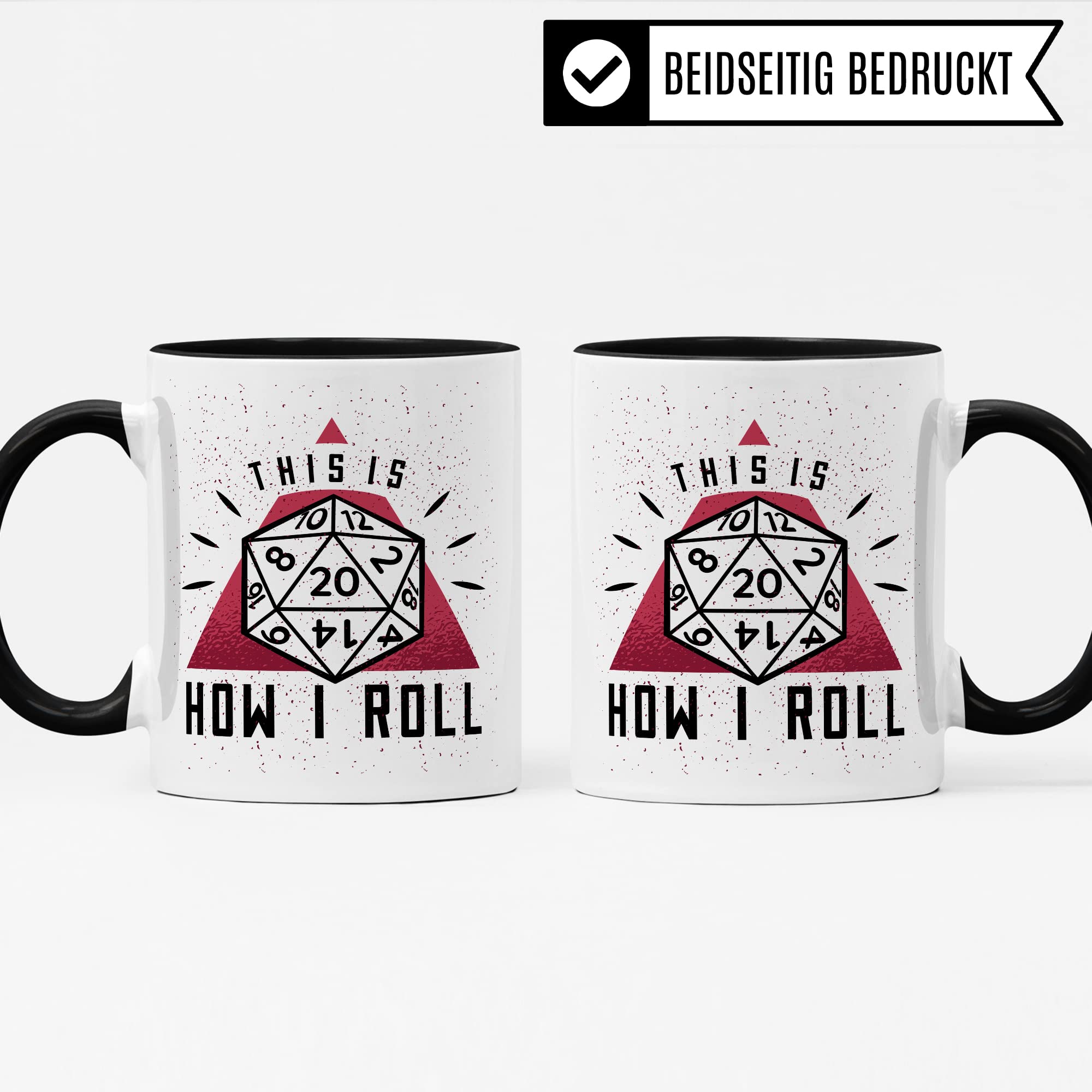 DnD Roleplay Tasse, This is how I roll Spruch, Rollenspiel Spruch D20 Dice Geschenkidee, Pen & Paper Tabletop D20 Würfel Motiv - RPG Dungeon Kaffee-Becher